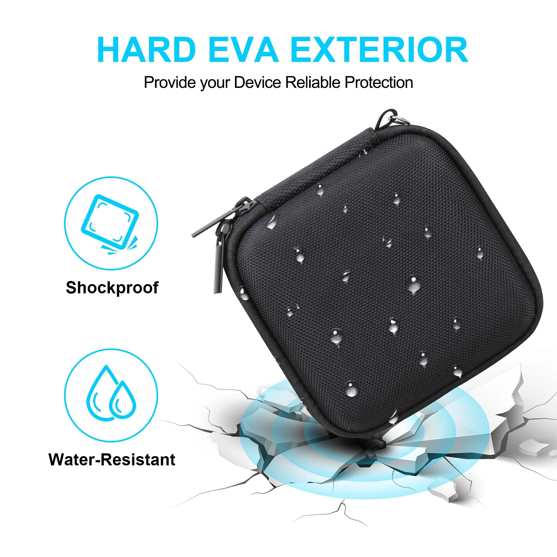 Lacdo Hard Carrying Case for SanDisk Desk Drive SSD 8TB 4TB USB-C USB 3.2 Desktop External Solid State Drive EVA Shockproof Water Repellent Protective Storage Travel Bag, Black - Image 4