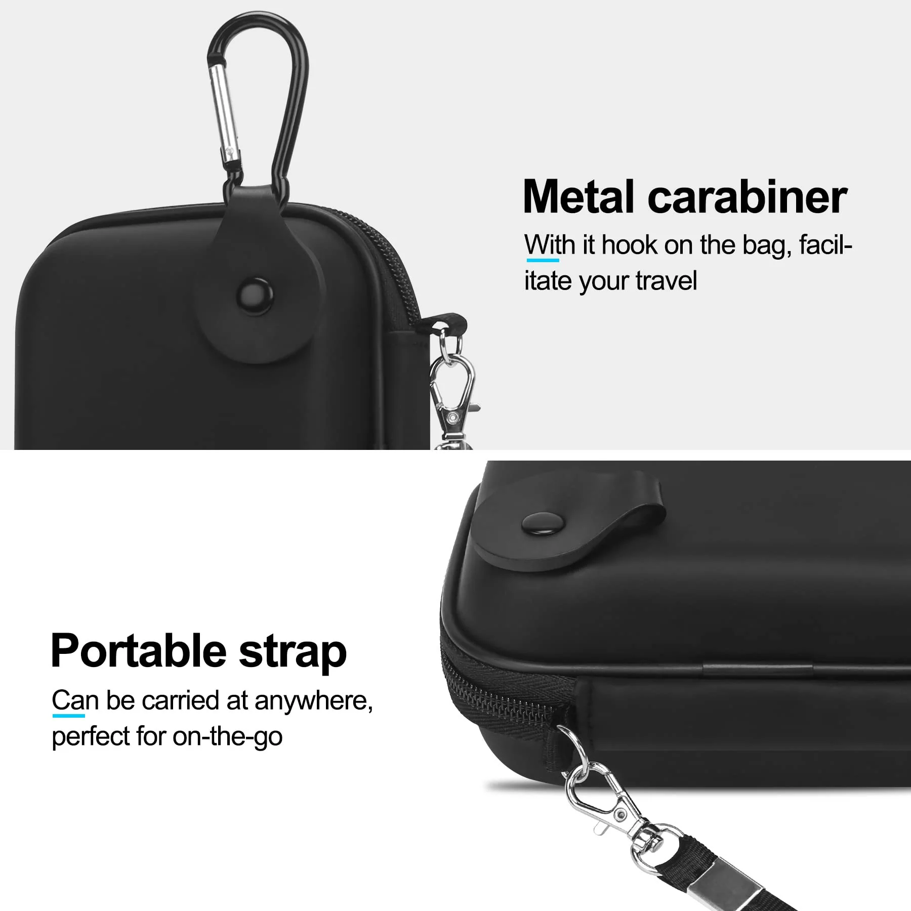 Lacdo Hard Drive Carrying Case for UnionSine Ultra Slim Portable External Hard Drive 1TB 2TB 4TB 5TB 750GB 500GB 320GB 250GB USB 3.0 2.5 Inch HDD EVA Shockproof Travel Bag, Black - Image 4