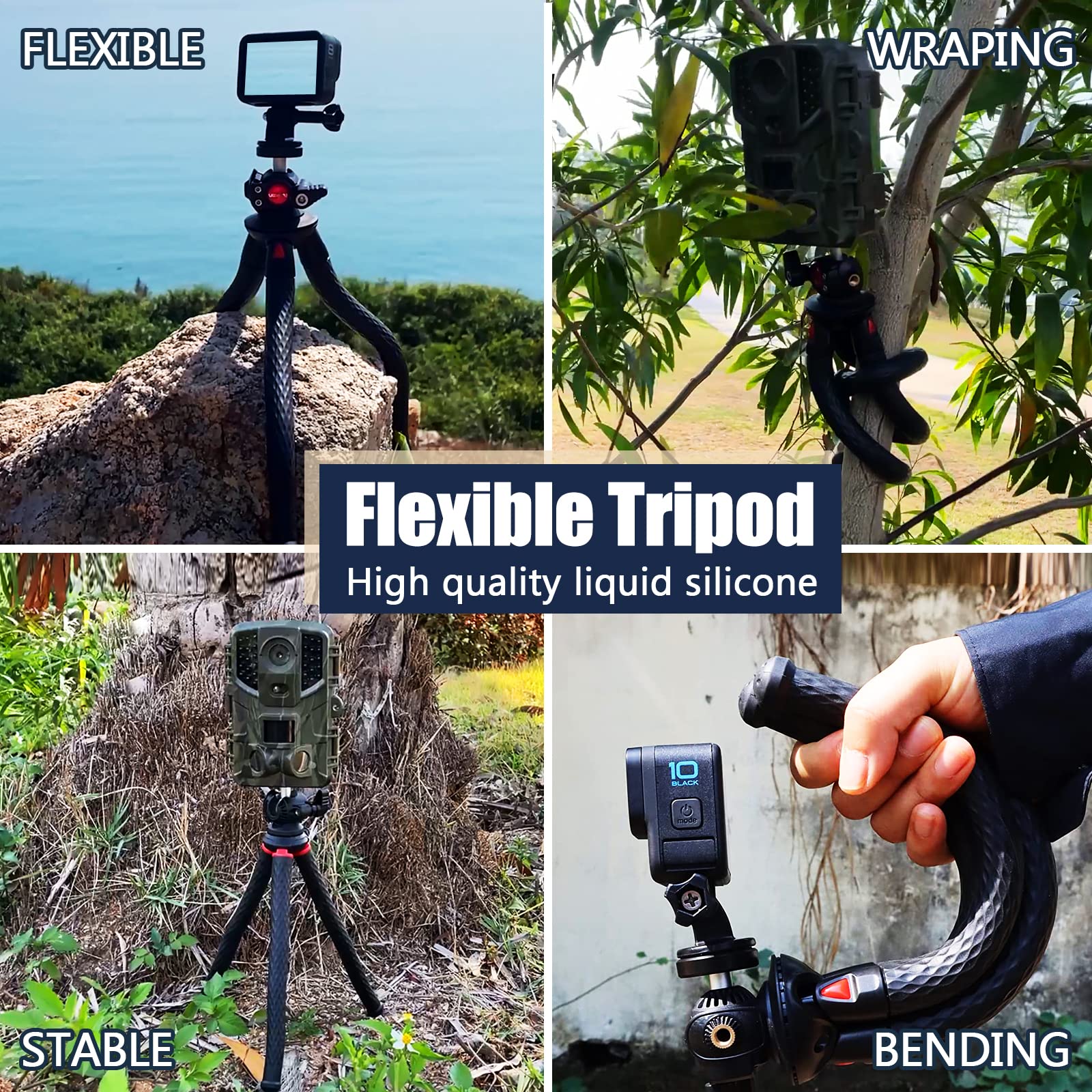 Lammcou Phone Flexible Tripod Actioncam Lightweight Vlogging Bendable Travel Octopus Gorilla Portable Mini Tripods DSLR Hero 12 11 10 trípode for Vlogging Video Recording - Image 6