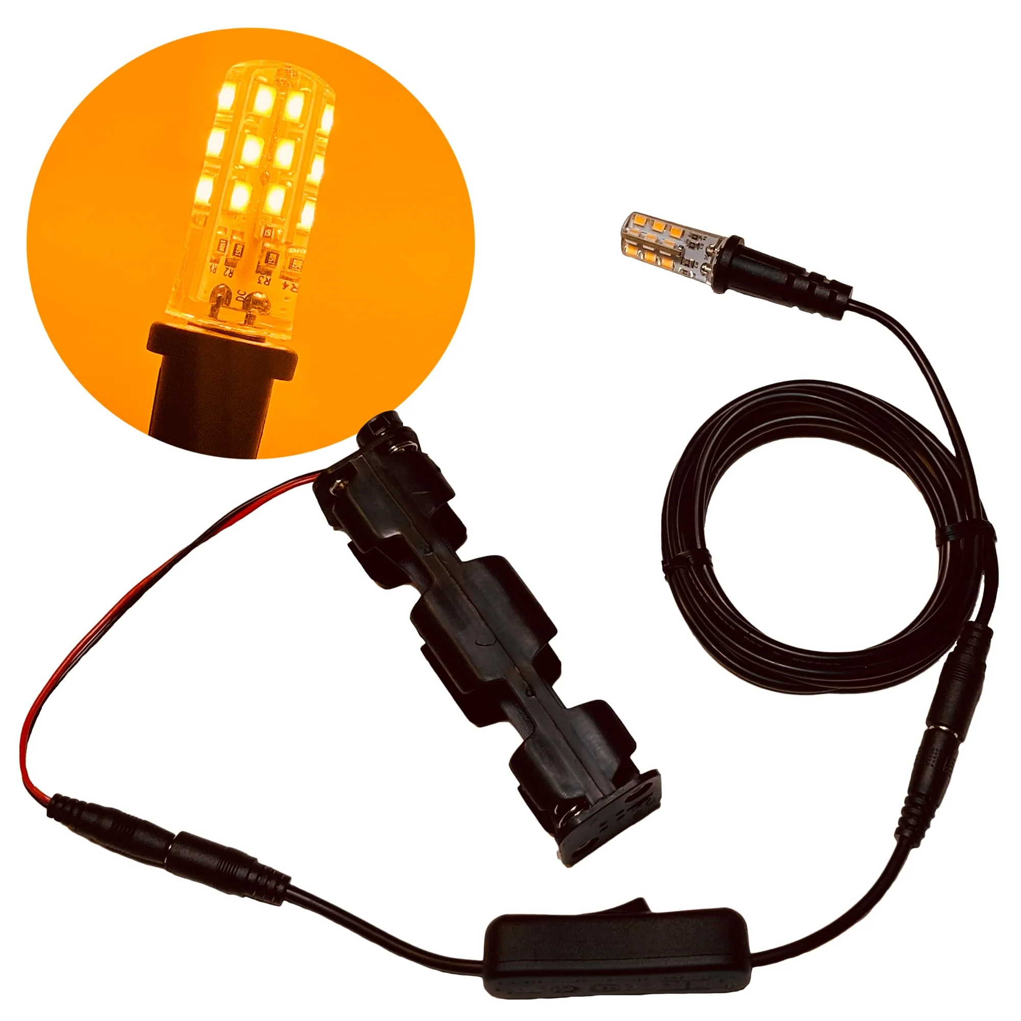 Lantern Flame Bulb Kit 1900 Kelvin Amber Orange Stage Themed Entertainment Escape Rooms 100 Lumens 12 Volts DC Battery Operated