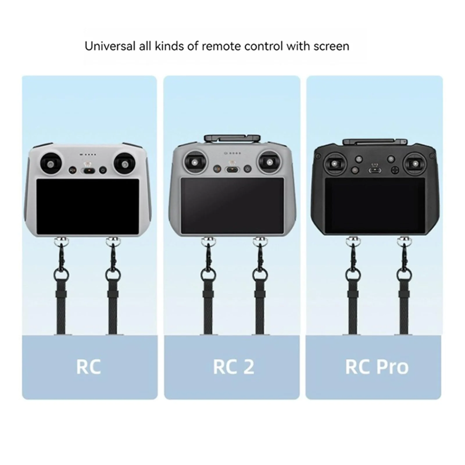 Lanyard Neck Strap Compatible with DJI RC/RC PRO/RC 2, Universal Buckle Strap for Mini 4 Pro/Mini 3 Pro/Mavic 3 Pro/Air 2S/Air 3 Screen Remote Controller Drone Accessories, 76-140 cm, Black - Image 2