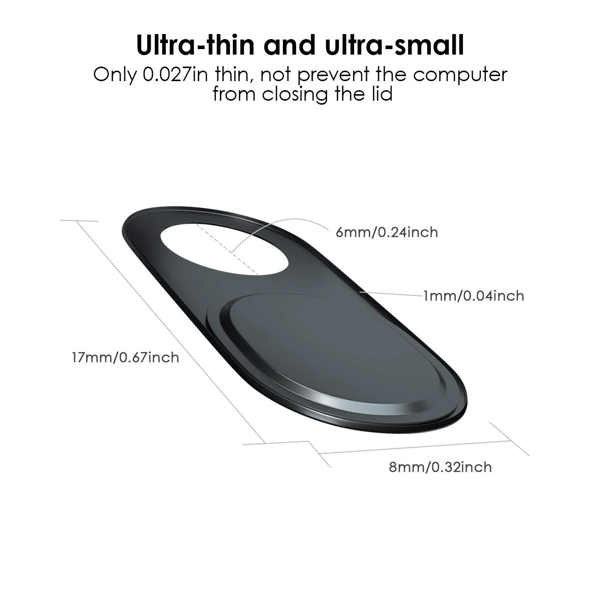 Laptop Camera Cover Slide, 0.027 Inch Ultra-Thin Metal Camera Privacy Covers, Webcam Cover Camera Cover Slide for iPhone, iPad, Mac, MacBook, Laptop, PC, Protect Your Privacy Security (Black-3 Pack) Black - 3 Pack - Image 2