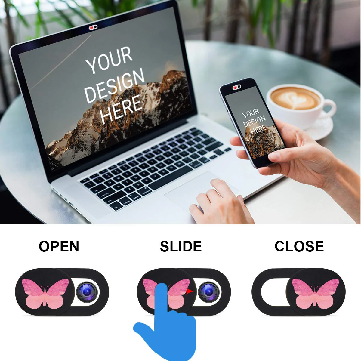 Laptop Camera Cover Slide 3 Pack Ultra Thin Slide Laptop Camera Cover for Echo Show, Smartphone, Computer, Tablet, Chromebook, PC - Butterfly - Image 3