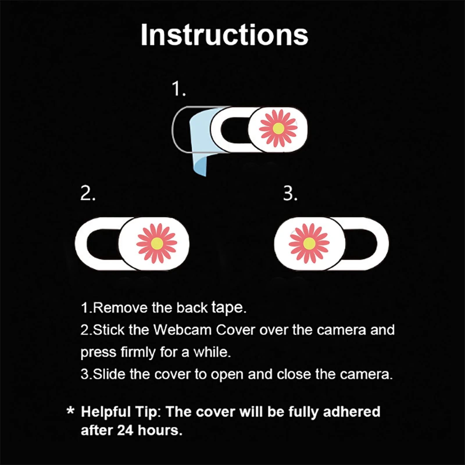Laptop Camera Cover Slide 6 Pack Ultra Thin Slide Laptop Camera Cover for Echo Show, Cellphone, Computer, Tablet, Chromebook, PC - Daisy 6 Daisy - Image 5