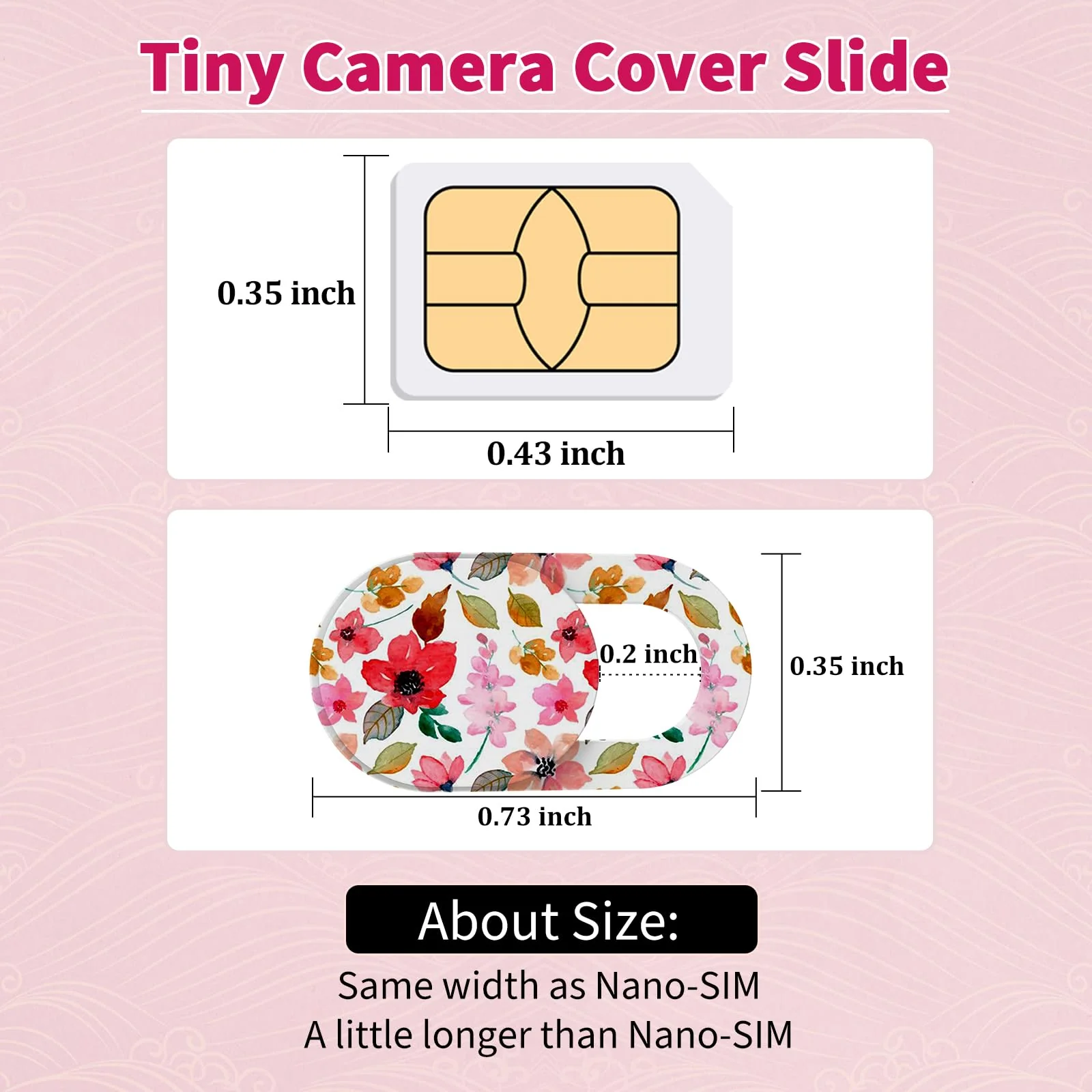 Laptop Camera Cover Slide Cute (6 Pack), Ultra Thin Webcam Cover for iPhone iPad MacBook Pro Computer iMac Cell Phone PC Accessories, 0.03" Camera Blocker Slider, Great for Privacy - Flowers 6*Flowes - Image 3