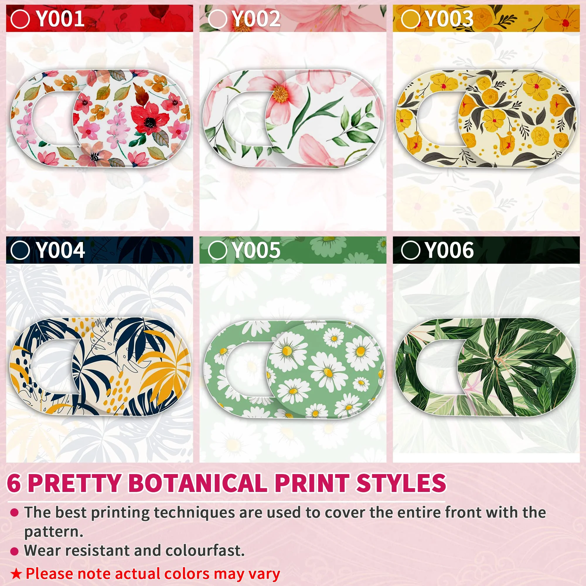 Laptop Camera Cover Slide Cute (6 Pack), Ultra Thin Webcam Cover for iPhone iPad MacBook Pro Computer iMac Cell Phone PC Accessories, 0.03" Camera Blocker Slider, Great for Privacy - Flowers 6*Flowes - Image 5