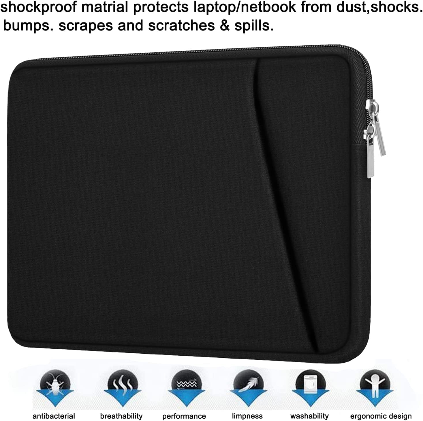 Laptop Case, Laptop Sleeve 14 inch, Durable Carrying Bag Shockproof Protective Case Cover, Handbags Briefcase Laptop Bag Compatible with 14" MacBook Air/Pro HP Asus Lenovo Notebook Computer, Black - Image 6