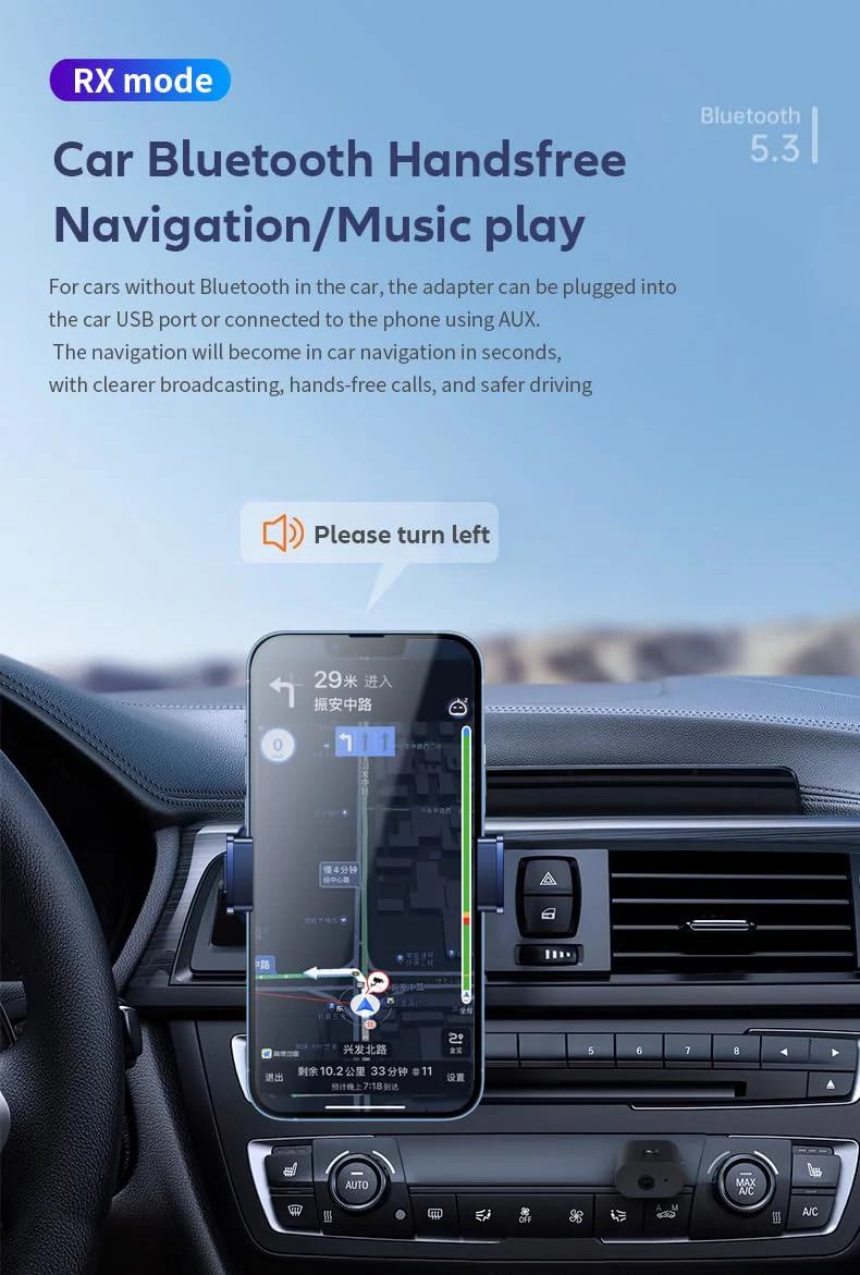Latest Bluetooth 5.3 Transmitter Receiver, Bluetooth Adapter for Home Stereo, Speakers, Music Streaming Sound System Wireless Audio Transmitter, etc., Effectively Reduce Noise and Signal Interruption - Image 4