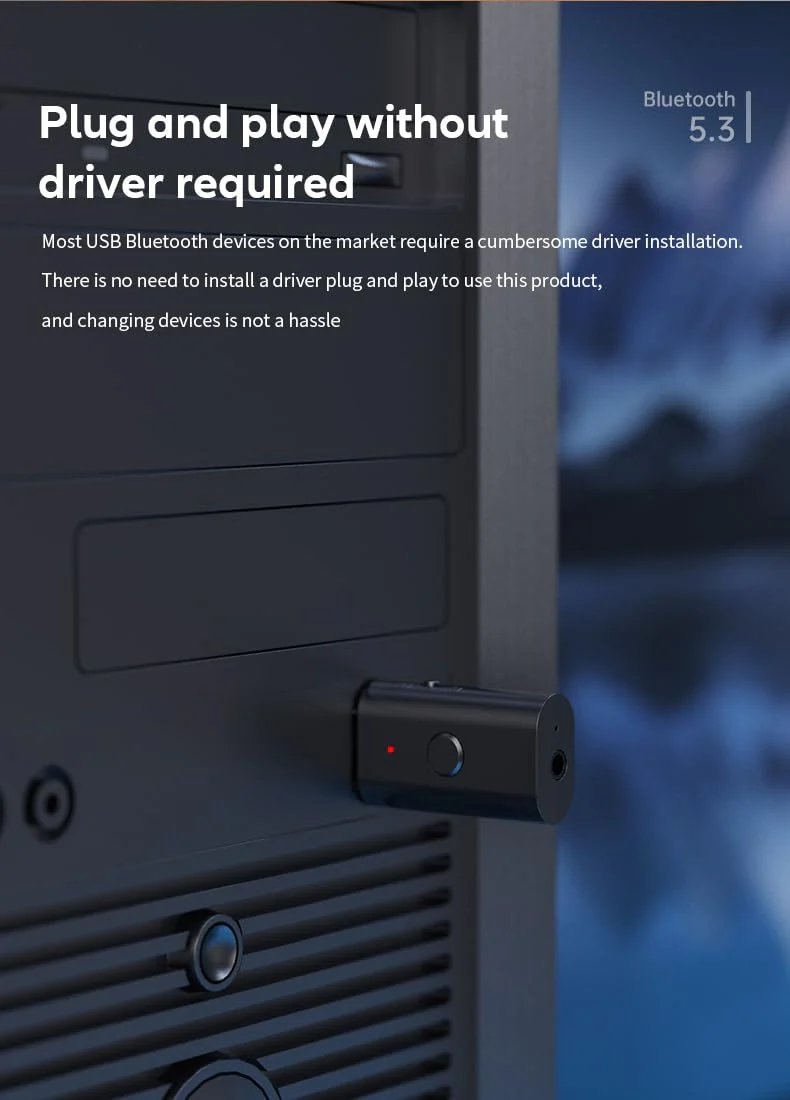 Latest Bluetooth 5.3 Transmitter Receiver, Bluetooth Adapter for Home Stereo, Speakers, Music Streaming Sound System Wireless Audio Transmitter, etc., Effectively Reduce Noise and Signal Interruption - Image 6