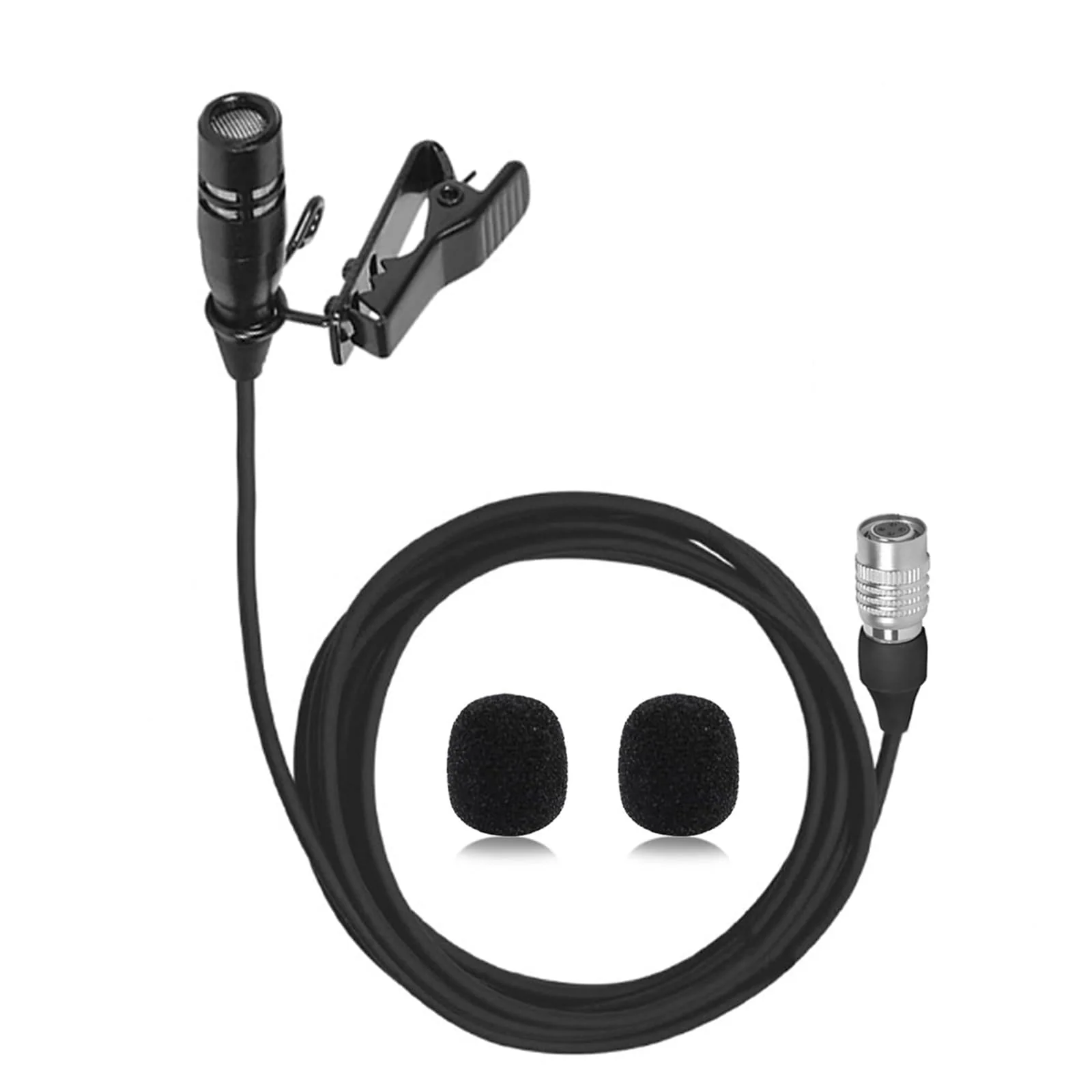 Lavalier Lapel Microphone Unidirectional Condenser Super Cardioid Mic Compatible with Audio-Technica Wireless Bodypack Transmitter System with Hirose 4 Pin Plug Hirose 4 Pin Plug Compatible with Audio-Technica