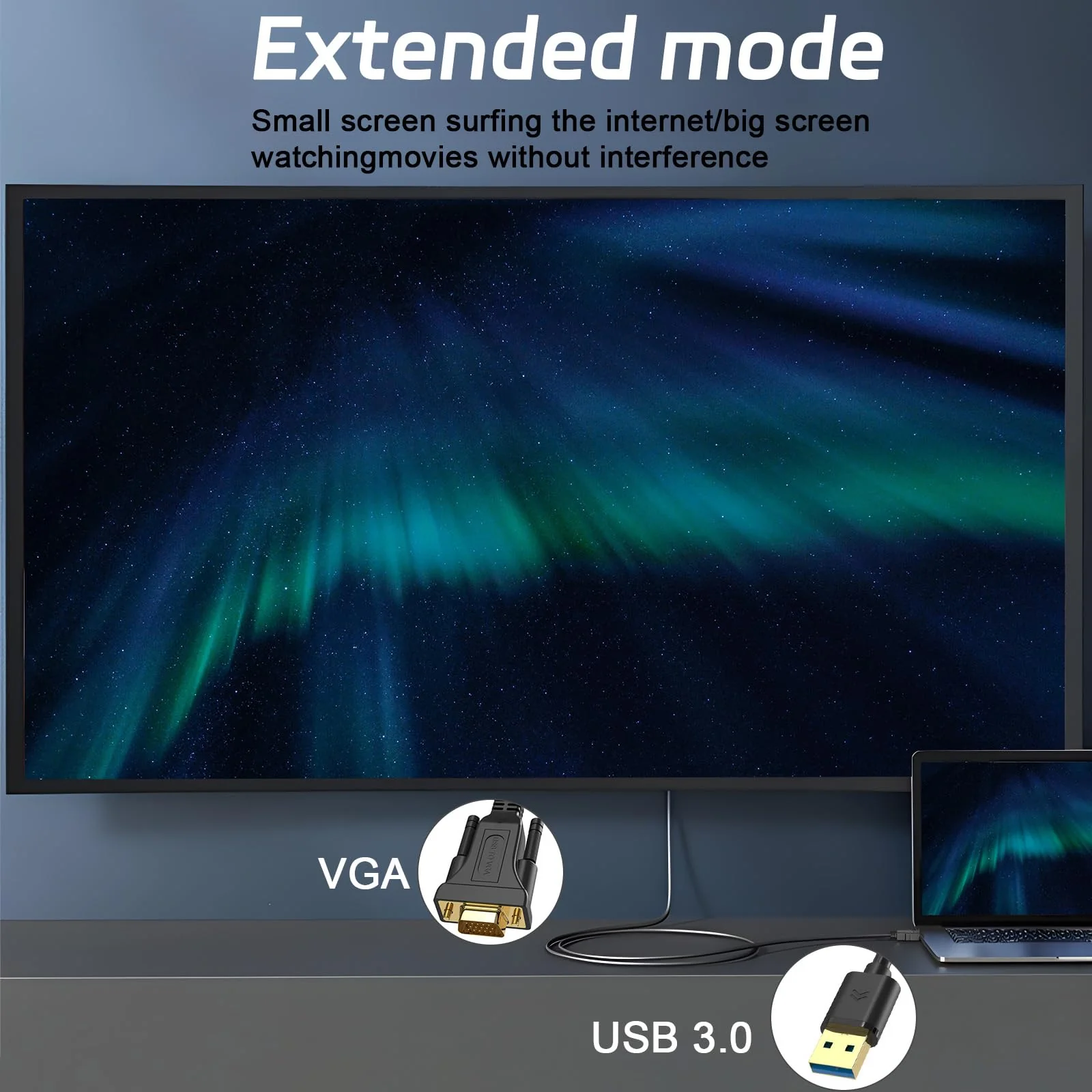LBSC USB to VGA Adapter for Monitor,USB to VGA Adapter,USB 3.0 to VGA Male 1080P Monitor Display Video Adapter/Converter Cord,Compatible with Mac OS Windows XP/Vista/10/8/7, 5FT - Image 5