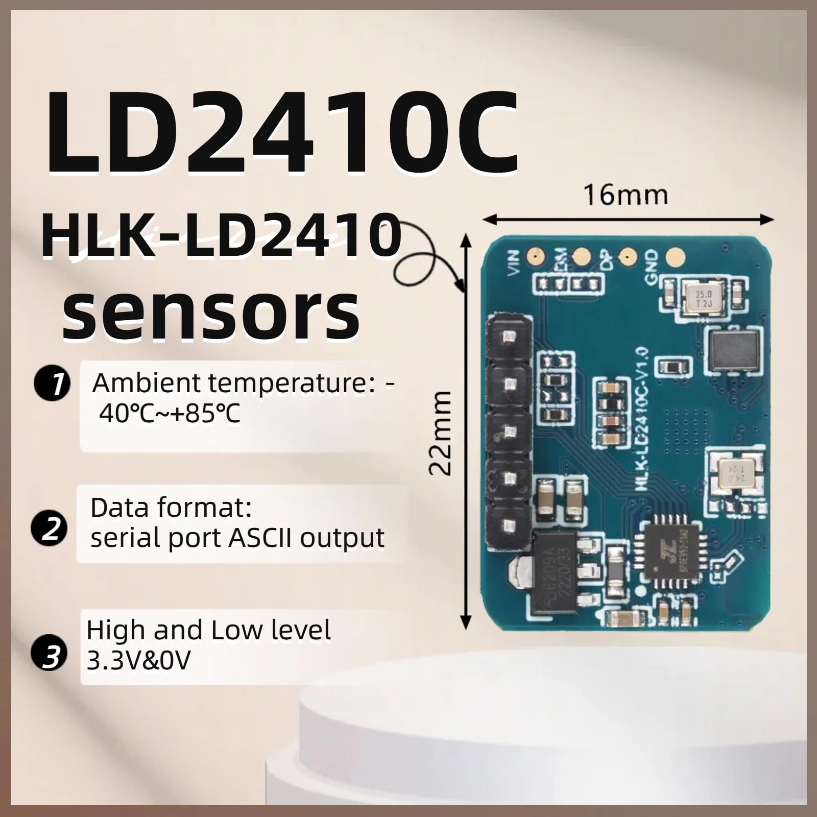 LD2410C Sensor Module HLK-LD2410 Human Presence Radar Sensor Module LD2410 Millimeter Wave Radar Sensor Module Non Contact 24GHz ISM Band Serial Port IO Level Output - Image 2