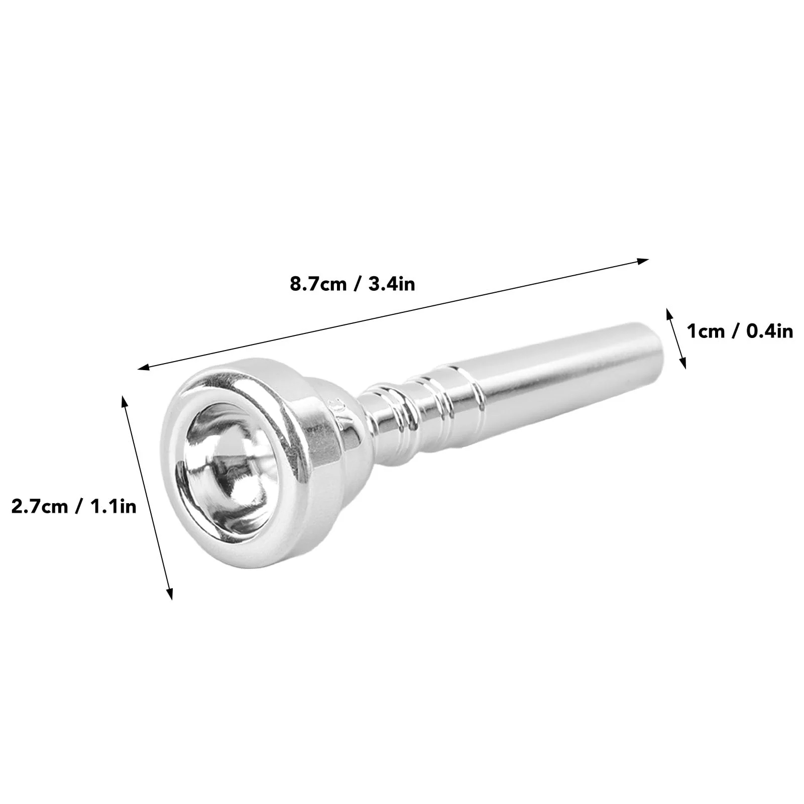 Lead Trumpet Mouthpieces, 3C Mouthpieces for Musical Instruments, Silver Plated Trumpet Mouthpiece for Beginners, Professionals Players and Music Instrument Enthusiasts - Image 4
