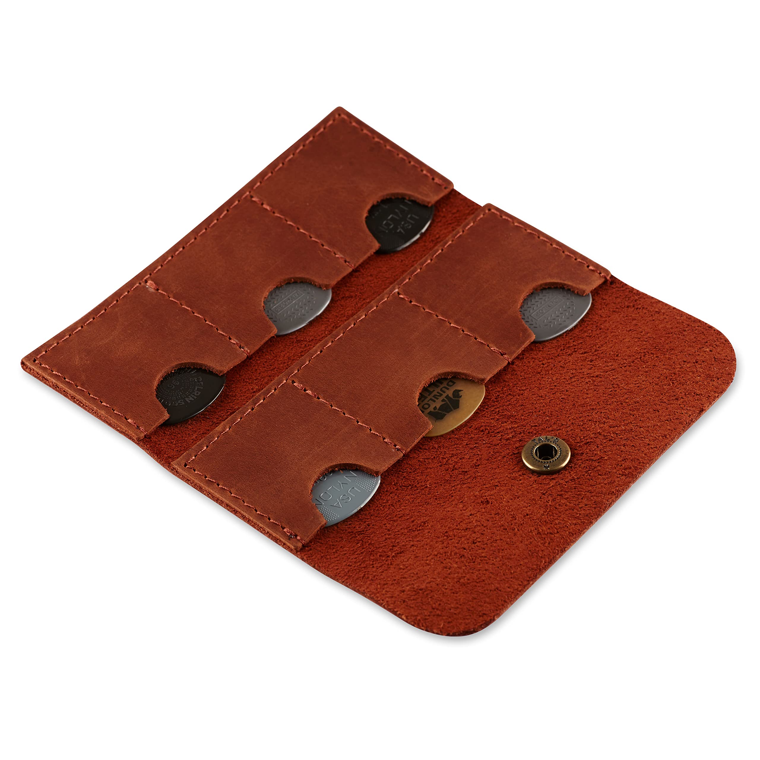Leather Guitar Pick Holder, Guitar Pick Holder Case Bag, Plectrum Case Bag, Pick Cover, Gift for Guitar Players (Cognac) Cognac