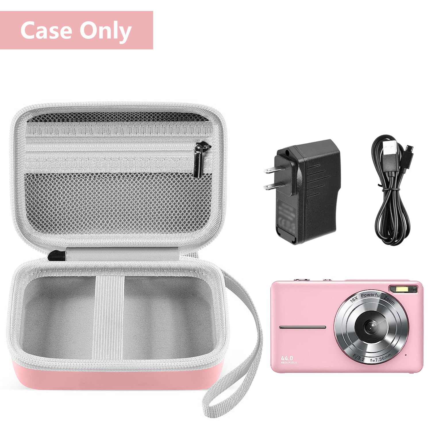 Leayjeen Digital Camera Case Compatible with Lecran/CAMKORY/IWEUKJLO/VAHOIALD/uikicon/jckduhan/akjjhfue FHD 1080P 44MP Point Digital Camera,Compact Digital Camera for Teens and Kids-Pink(Case Only) Pink2 - Image 2