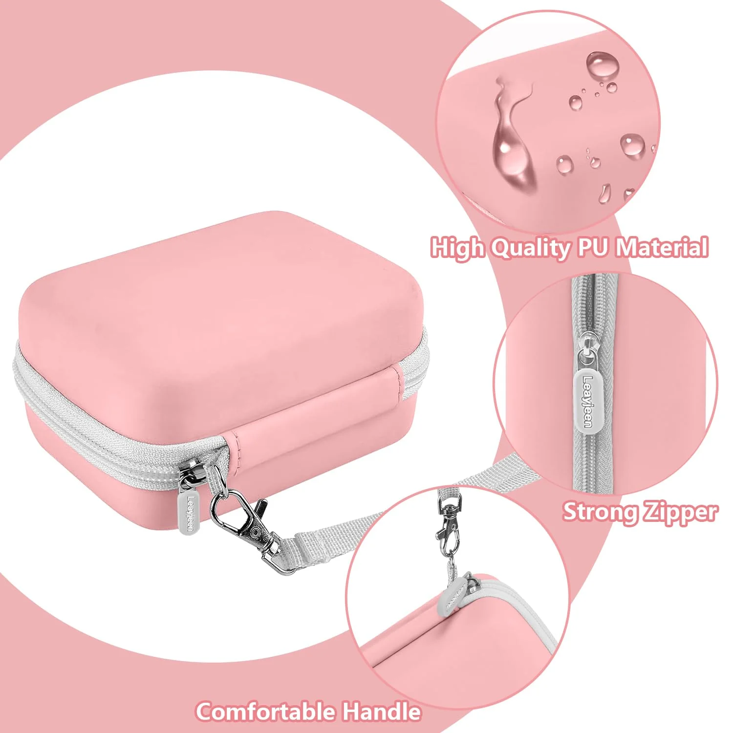 Leayjeen Digital Camera Case Compatible with Lecran/CAMKORY/IWEUKJLO/VAHOIALD/uikicon/jckduhan/akjjhfue FHD 1080P 44MP Point Digital Camera,Compact Digital Camera for Teens and Kids-Pink(Case Only) Pink2 - Image 3