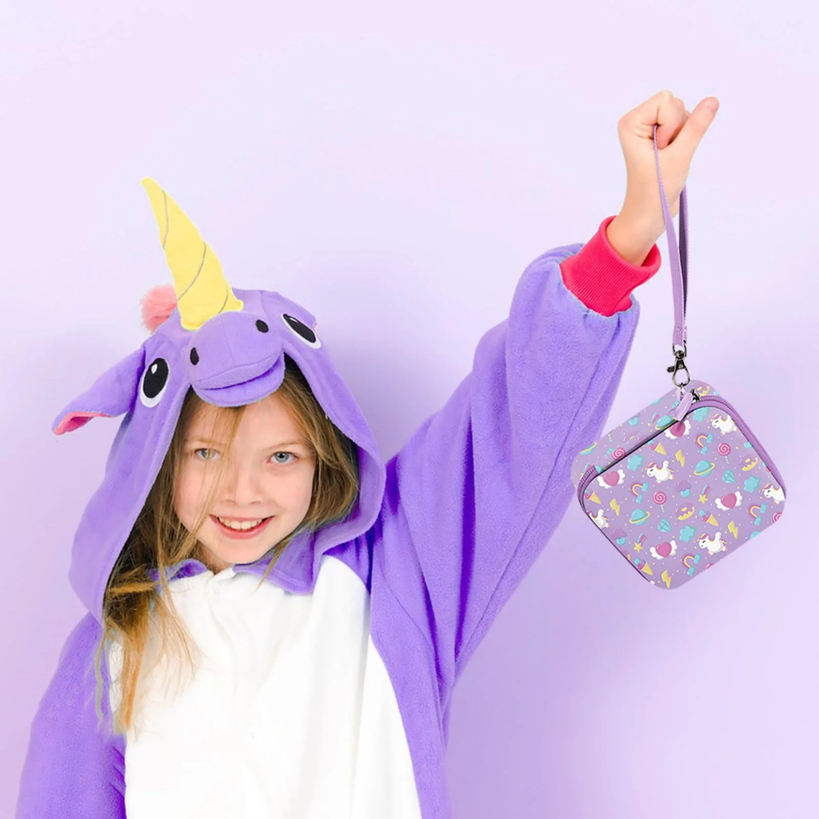 Leayjeen Kids Camera Case Compatible with ESOXOFFORE/Dylanto/GKTZ/HiMont/CAMCLID Kids Camera Instant Print for Holiday Gifts and Birthday Gifts for Kids 3-12 Years Old - Pink Unicorn (Case Only) Purple - Image 7