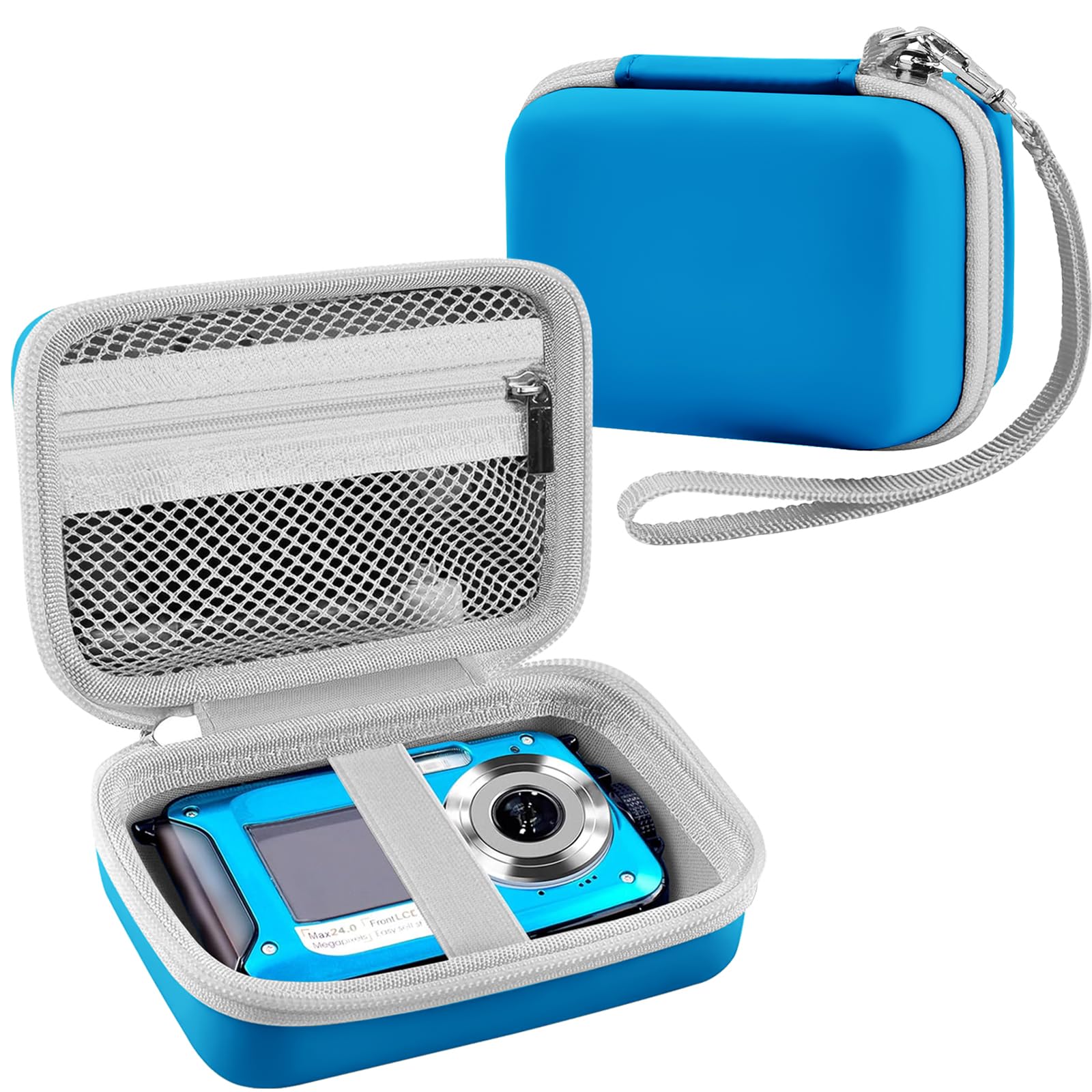 Leayjeen Underwater Camera Case Compatible with YISENCE/Trsunow/HICSHON/Yifecial/QUNVAL 11FT Waterproof Camera,Selfie Underwater Camera, Waterproof Floatable Digital Camera-Blue(Case Only) Blue1