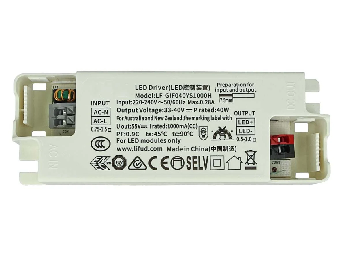 LED Driver DC 1000mA 33V-40V DC 40W Constant Current Supply for LED Panel 60 x 60 cm