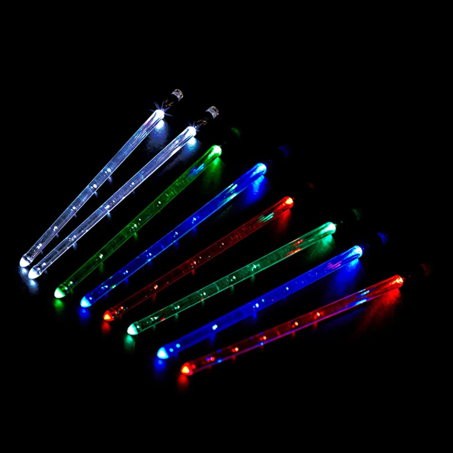 LED Light Up Drum Sticks: 15 Color Glow In The Dark Clear Drumsticks with USB Charging Cable Rechargeable, Personalized Drum Sticks for Adults Kids - Image 2
