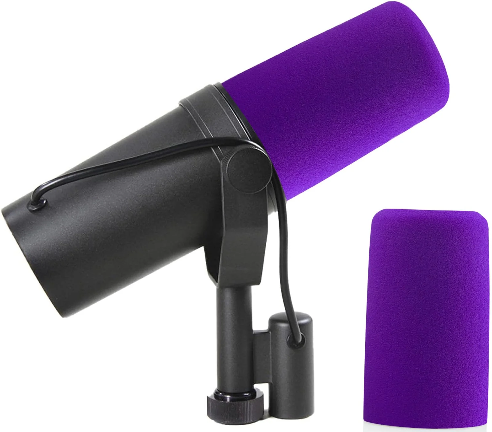 LEFXMOPHY for Shure SM7B Windscreen, for Shure SM7dB Vocal Microphone Pop Filter Wind Foam RK345 Replacement Pop filter Purple Windsock Cover 1PACK - Image 2