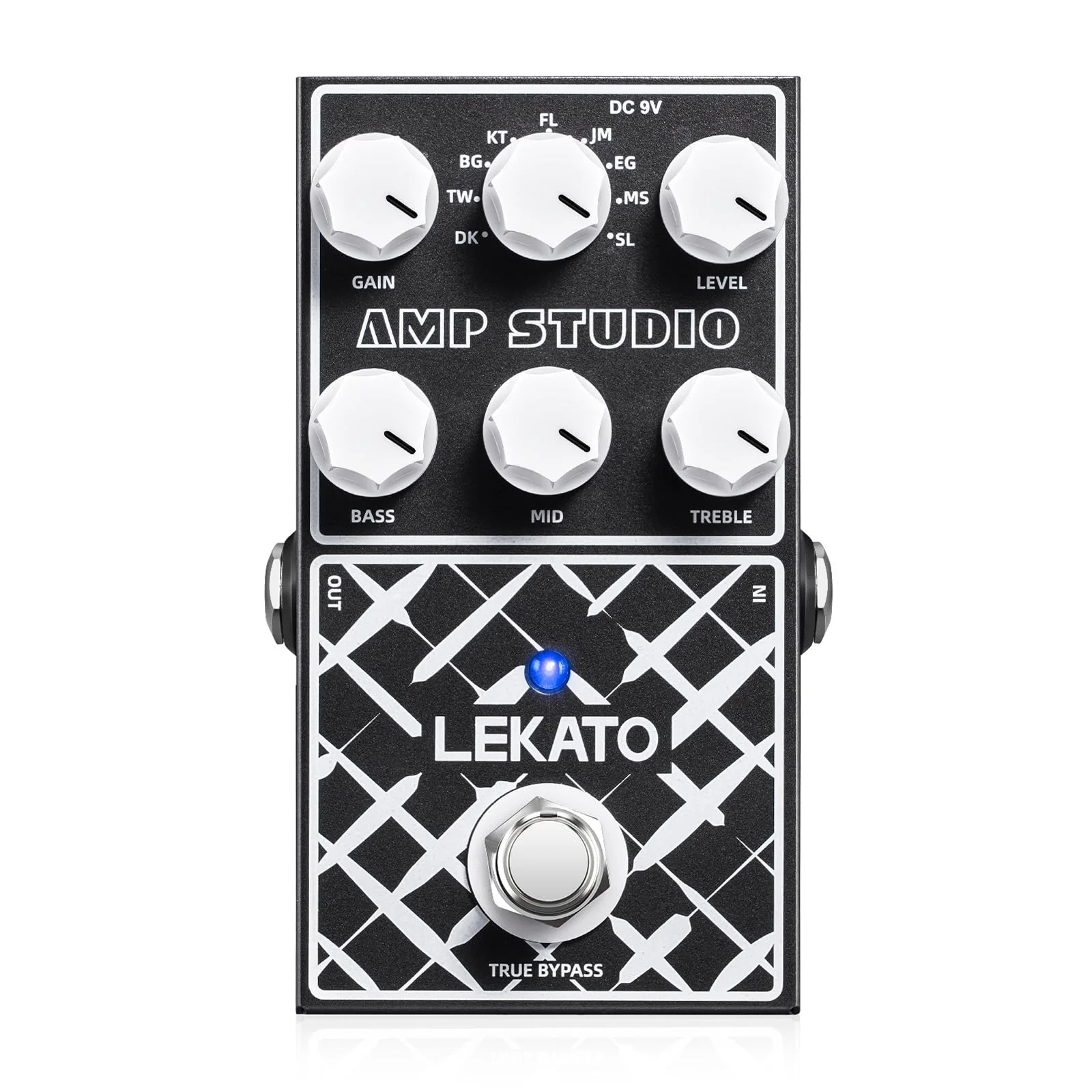LEKATO Amp Simulator Guitar Effect Pedal with True Bypass Clean to Overdrive for Electric Guitar Bypass (EP-01) Black Amp Simulator