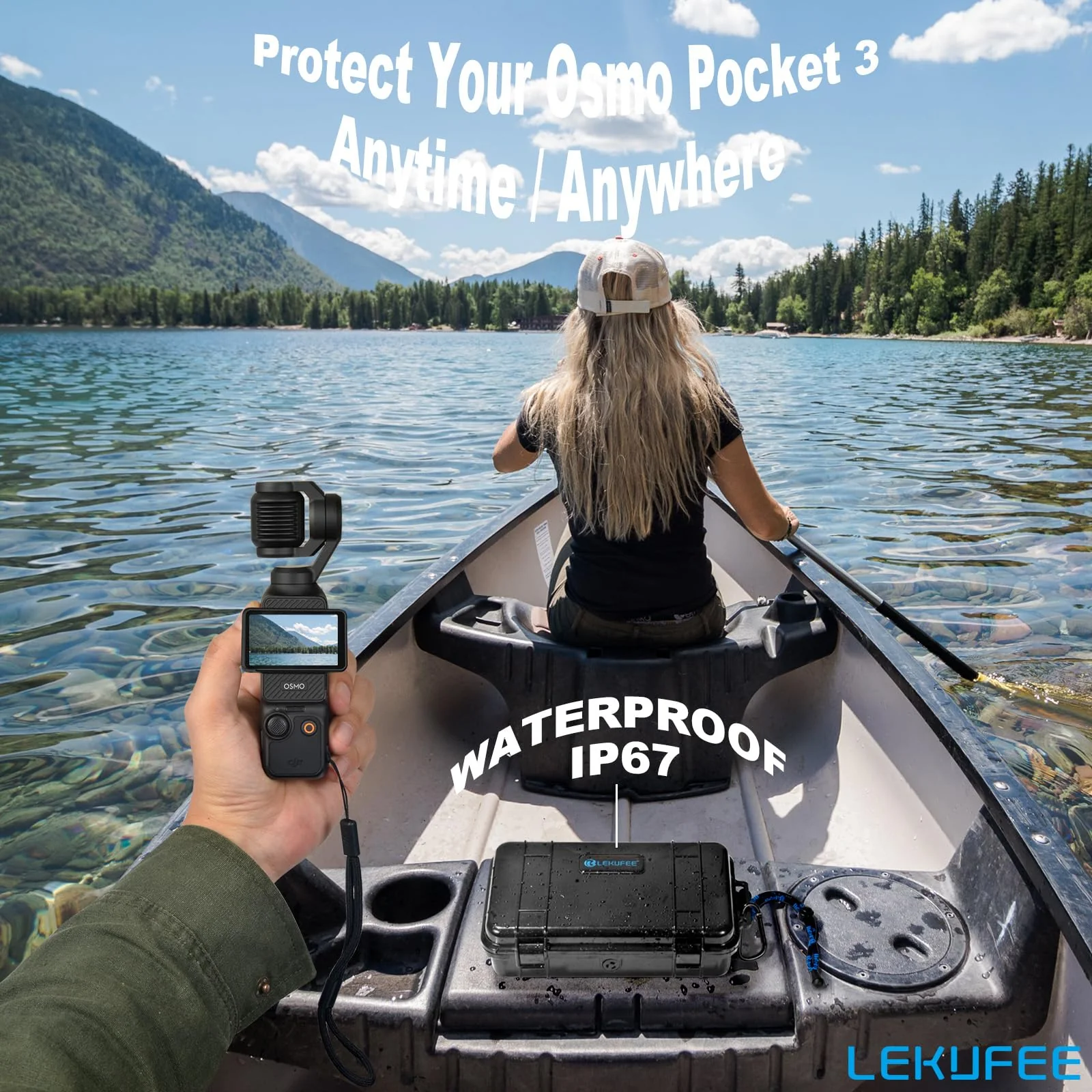 Lekufee Travel Waterproof Hard Case Compatible with DJI Osmo Pocket 3/Creator Combo/Power Expansion Combo/DJI Pocket 3 Video Camera/Vlogging Camera and Accessories(Case & Bag Only) - Image 6