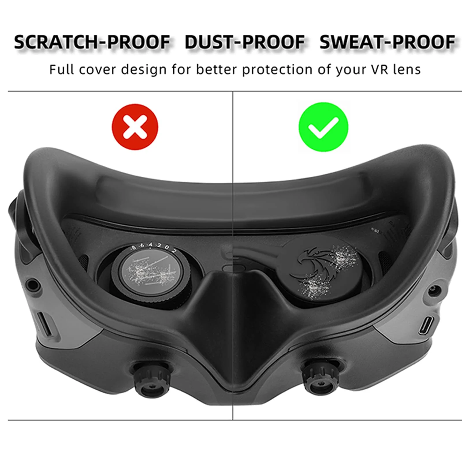 Lens Protective Cover Cap for DJI Goggles 3 Silicone Protector Cover Case Dust Cover Compatible for DJI Avata 2 Goggles 2/3 Accessories - Image 4