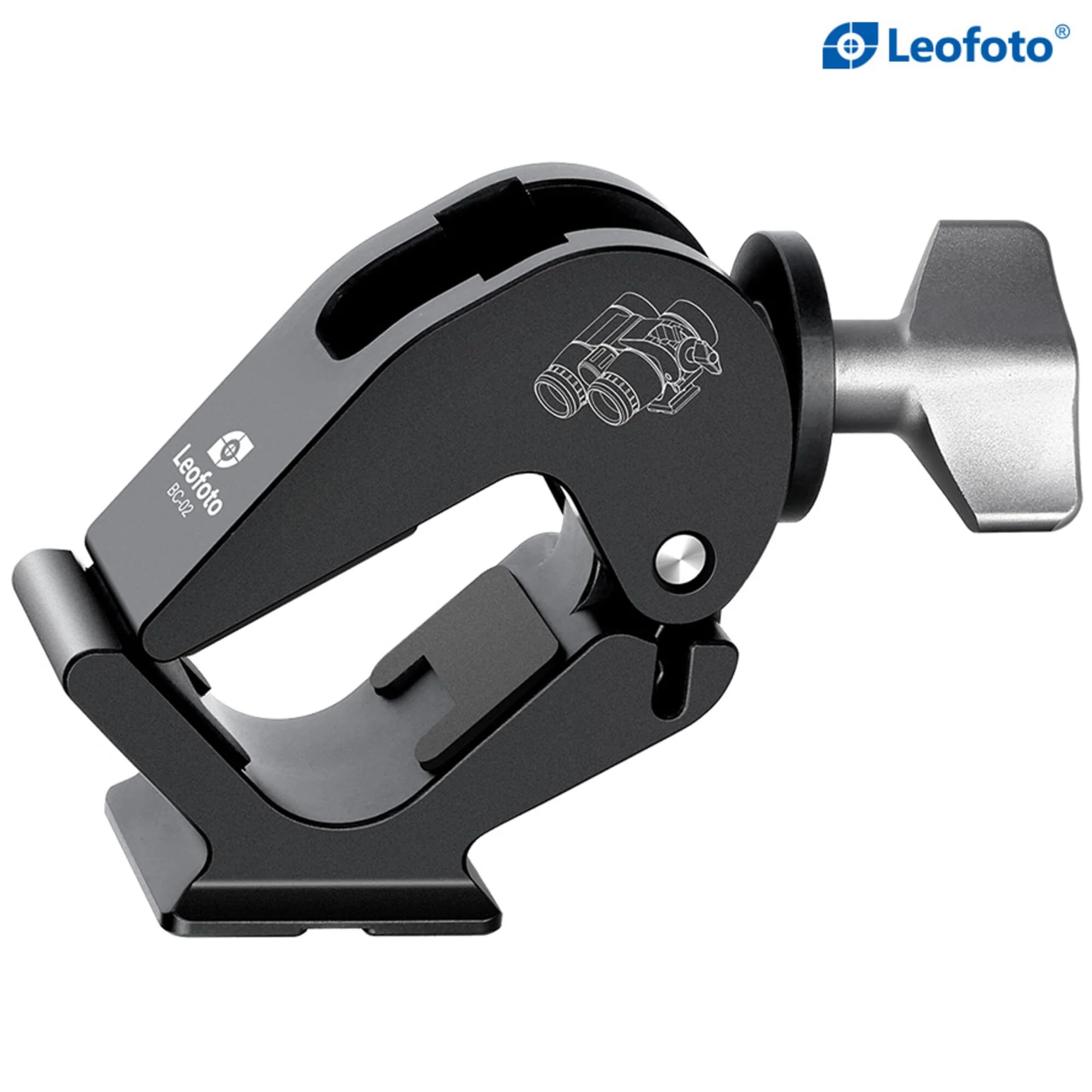 Leofoto BC-02 Binocular Adapter, for Diameter 28-60mm Binocular, 1/4" and 3/8" Mounting Thread, Arca Compatible - Image 3