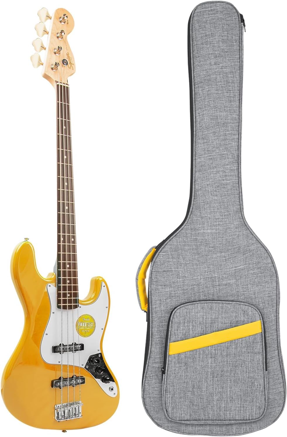 LETSROCK Bass Guitar Case, Bass Guitar Gig Bag 0.4 Inch waterproof Thick Padding Backpack Soft Bass Case Dual Adjustable Shoulder Strap Pocket & Neck Strap Gray Bass Bag