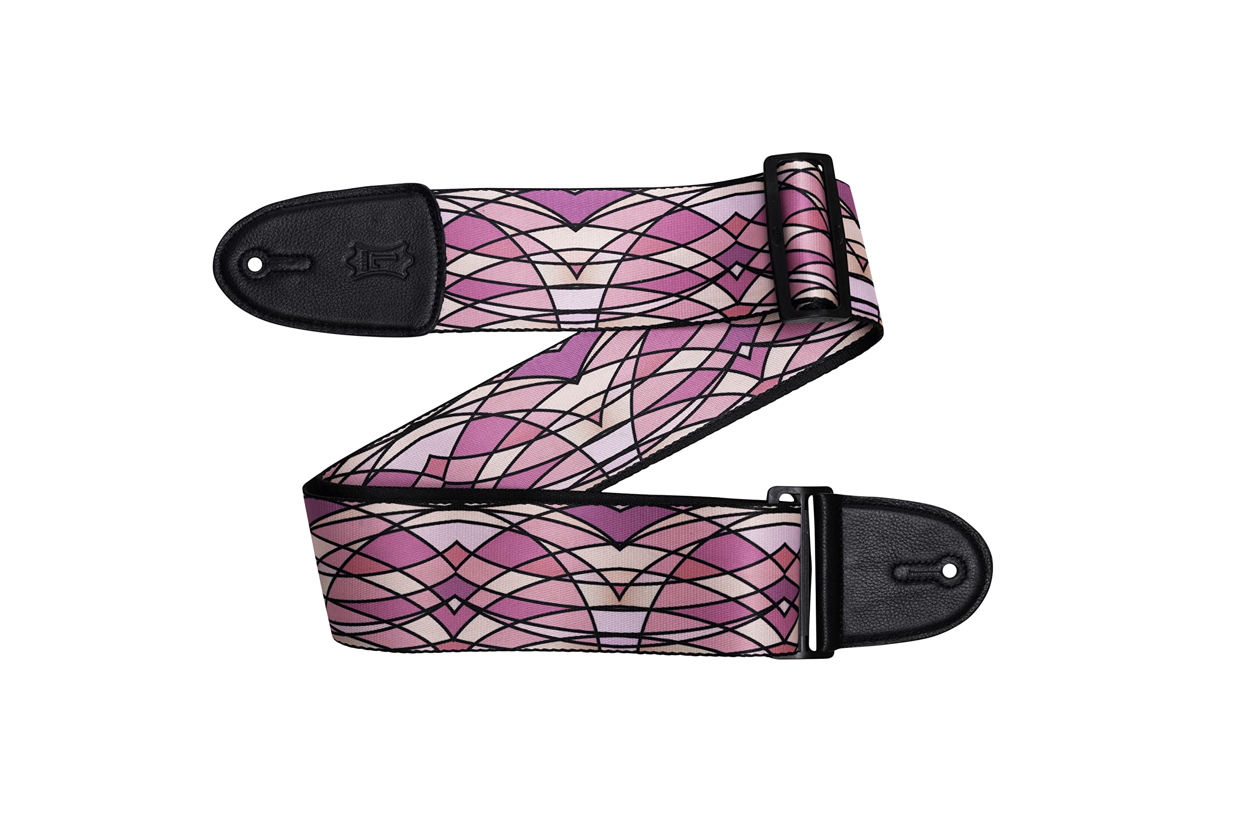 Levy's Leathers 3" Stained Glass Guitar Strap with Pink Colorway Design; (MP3SG-006)