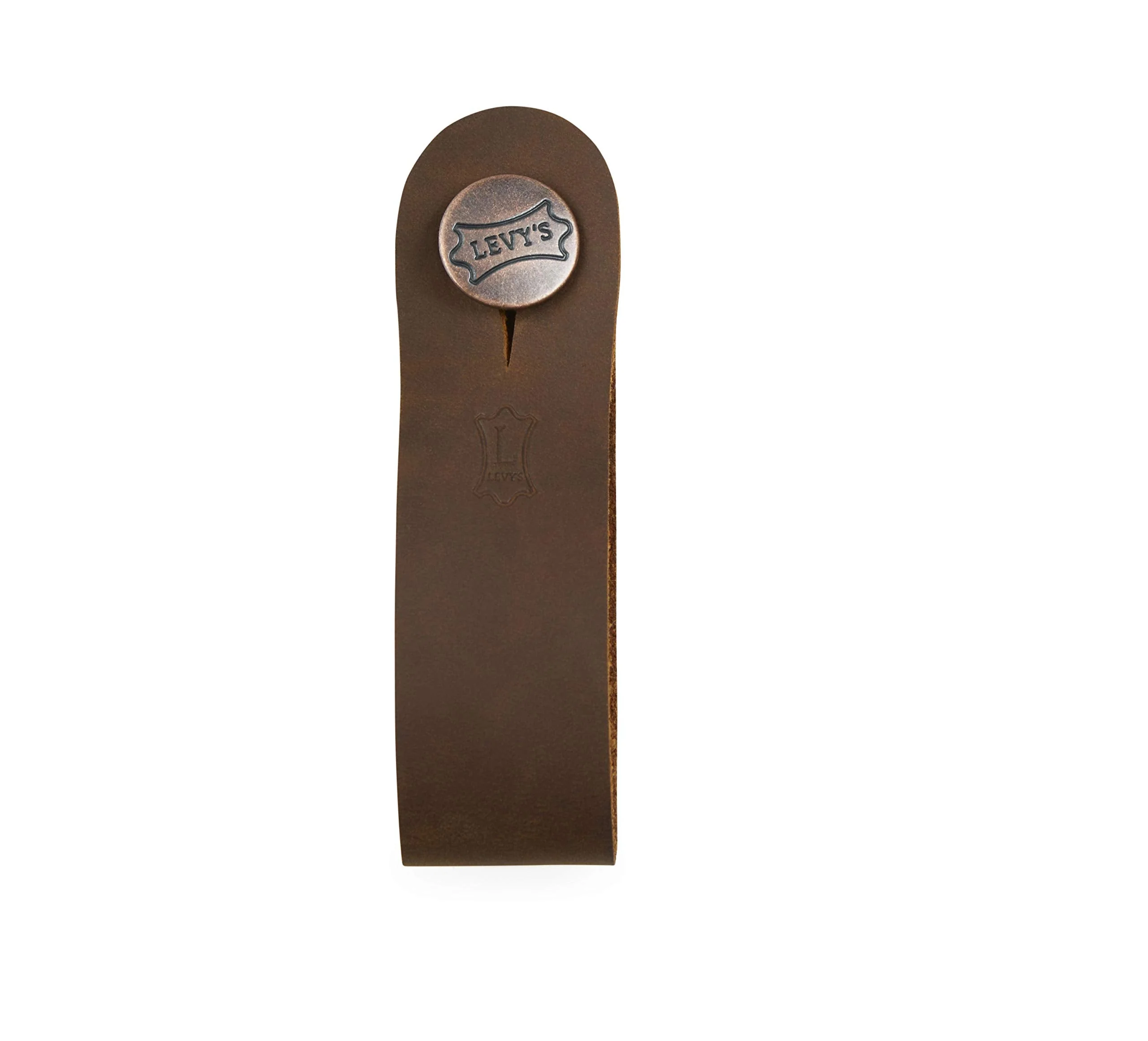 Levy's Leathers Headstock Strap Adapter for Acoustic Guitars; Brown Leather (MM18CH-BRN) - Image 3