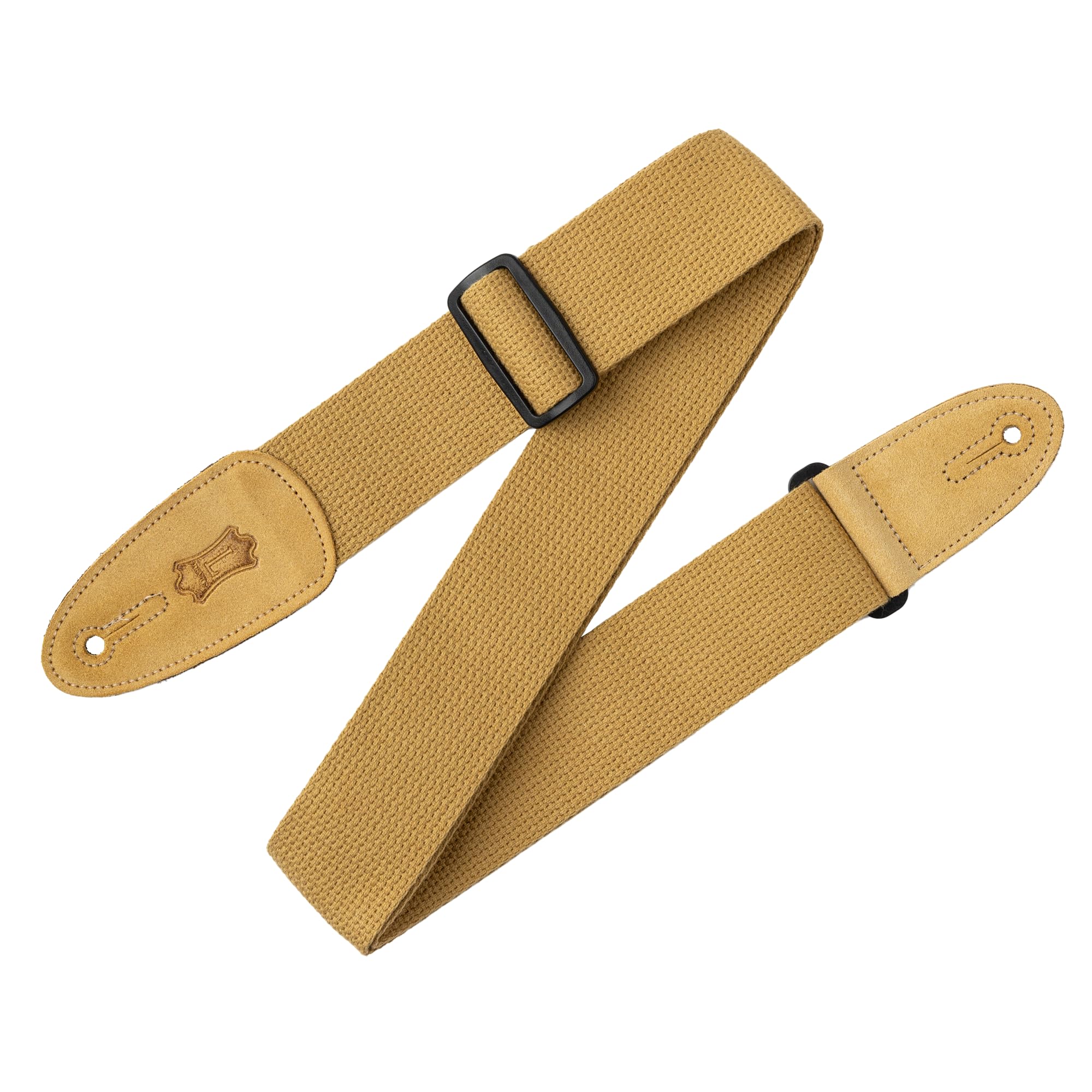Levy's Leathers MC8-TAN 2" cotton guitar strap with suede ends and tri-glide adjustment. Adjustable to 58"; Tan 0