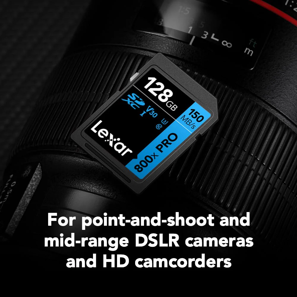 Lexar 128GB High-Performance 800x PRO SDXC UHS-I Memory Card, C10, U3, V30, 4K UHD Video, Up to 150MB/s Read, for Point-and-Shoot & Mid-Range DSLR Cameras, HD Camcorders (LSD0800P128G-BNNNU) Single - Image 4