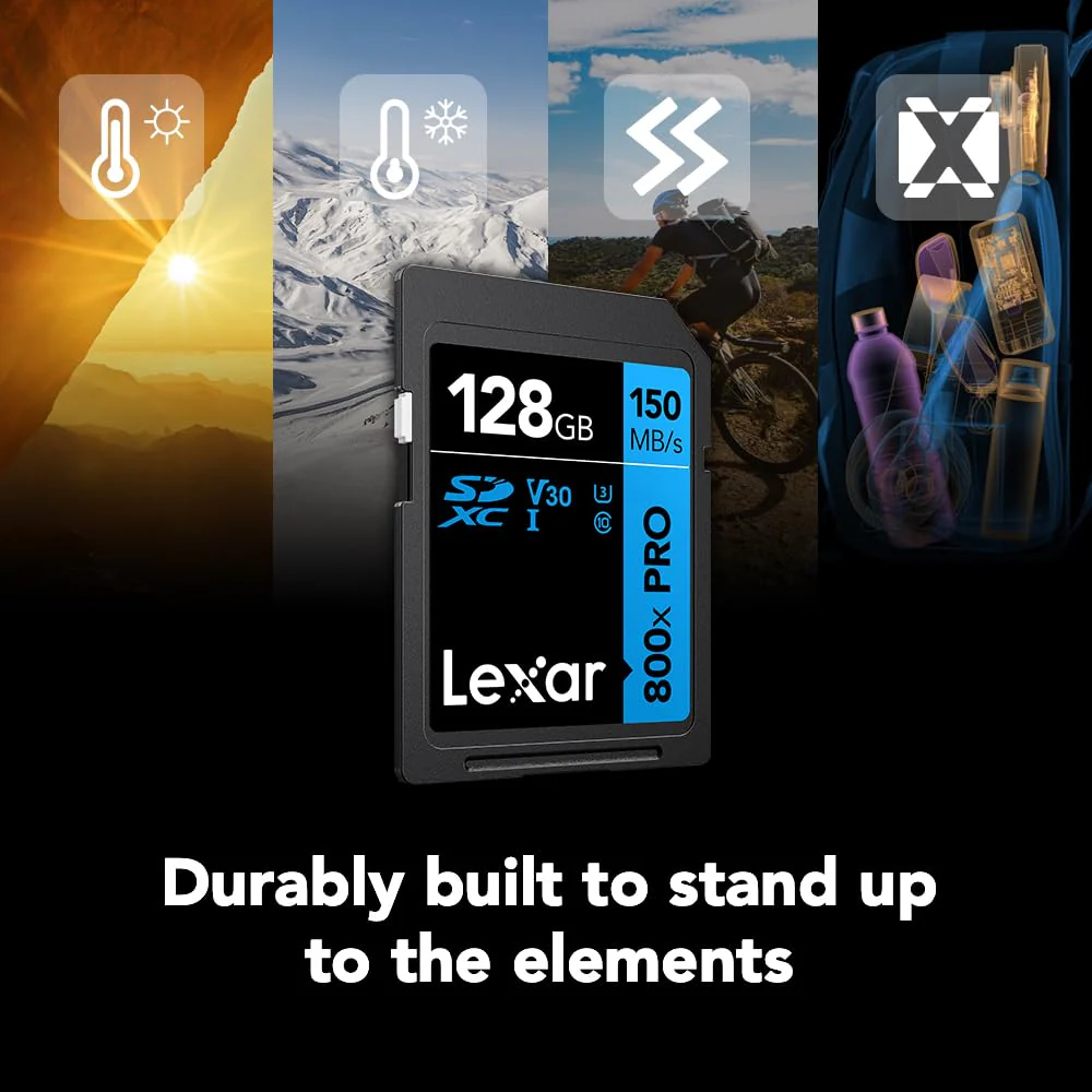 Lexar 128GB High-Performance 800x PRO SDXC UHS-I Memory Card, C10, U3, V30, 4K UHD Video, Up to 150MB/s Read, for Point-and-Shoot & Mid-Range DSLR Cameras, HD Camcorders (LSD0800P128G-BNNNU) Single - Image 6