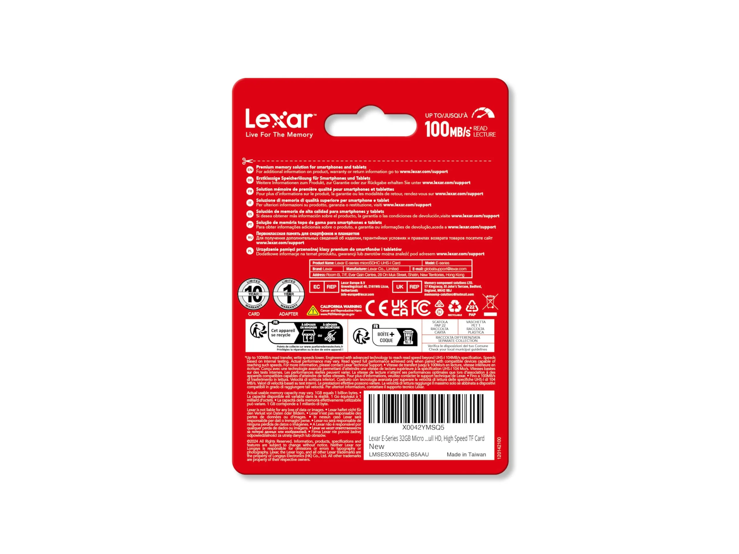 Lexar E-Series 32GB Micro SD Card 5 Pack, microSDHC UHS-I Flash Memory Card with Adapter, 100MB/s, C10, U1, A1, V10, Full HD, High Speed TF Card 32GB x5 - Image 10