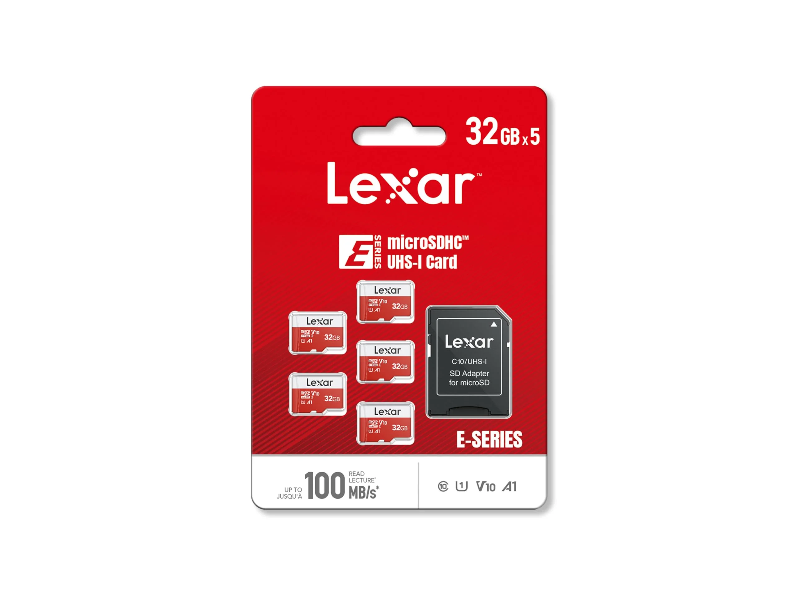 Lexar E-Series 32GB Micro SD Card 5 Pack, microSDHC UHS-I Flash Memory Card with Adapter, 100MB/s, C10, U1, A1, V10, Full HD, High Speed TF Card 32GB x5 - Image 9