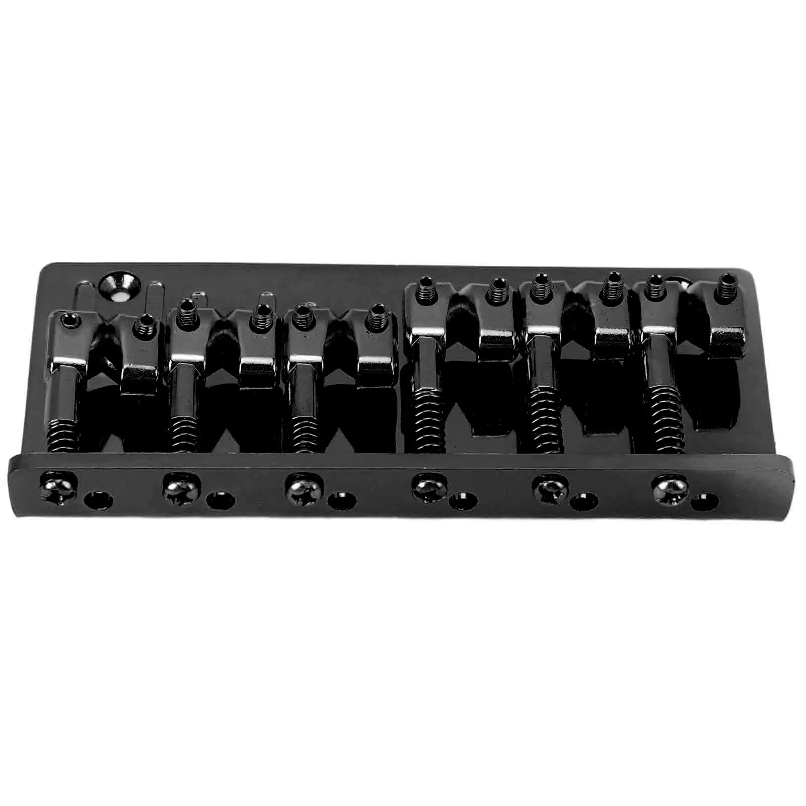 LiebeWH 6 String Zinc Alloy Bass Bridge Adjustable Multifunctional Vintage Electric Bass Bridge Replacement Parts (Black), LiebeWH6swm52ge3h-12 Black - Image 8
