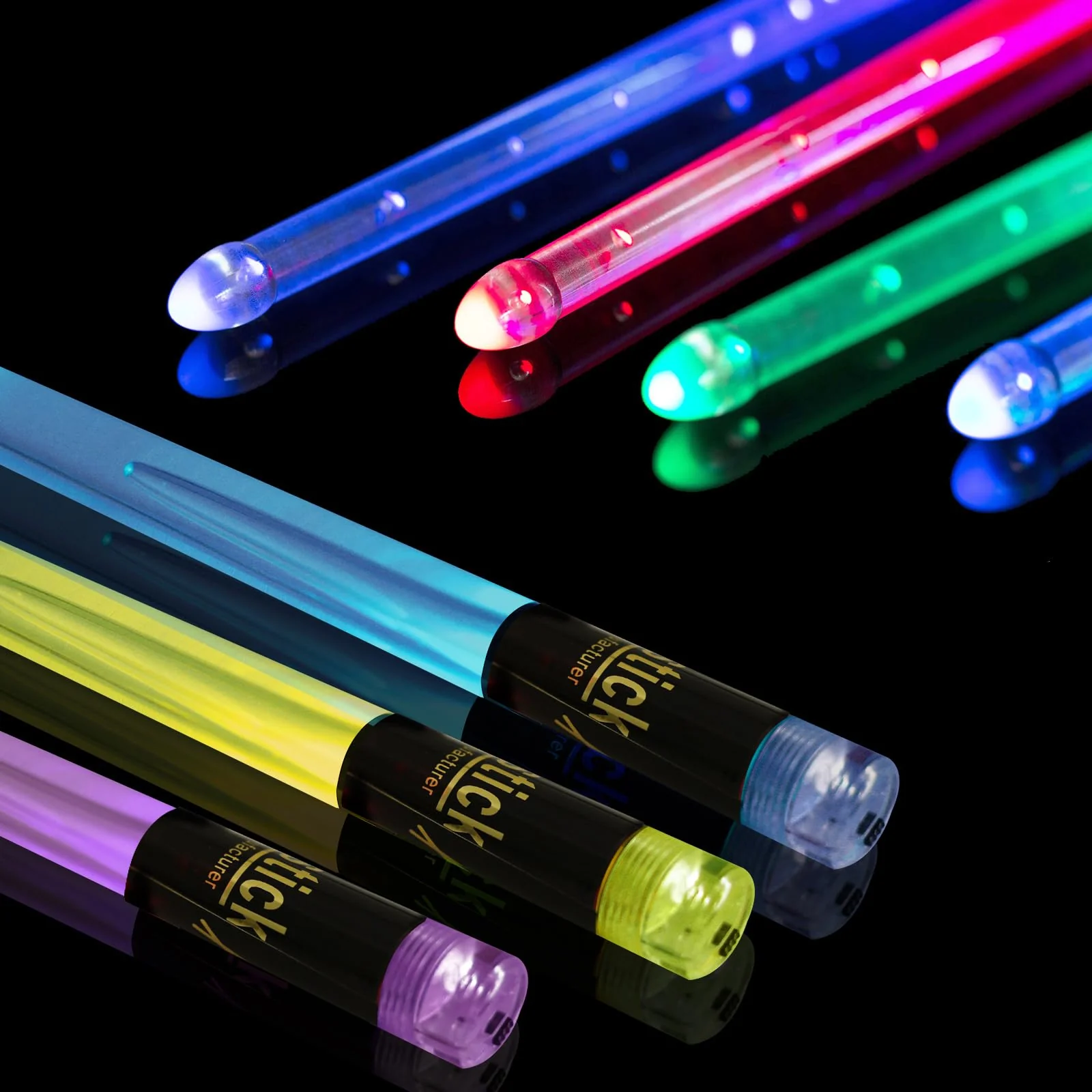 Light Up Drum Sticks Rechargeable 15 Color Changing Led Personalized Drumsticks for Adults Kids Drummer Gifts Drum Accessories 15-Color Glow Change
