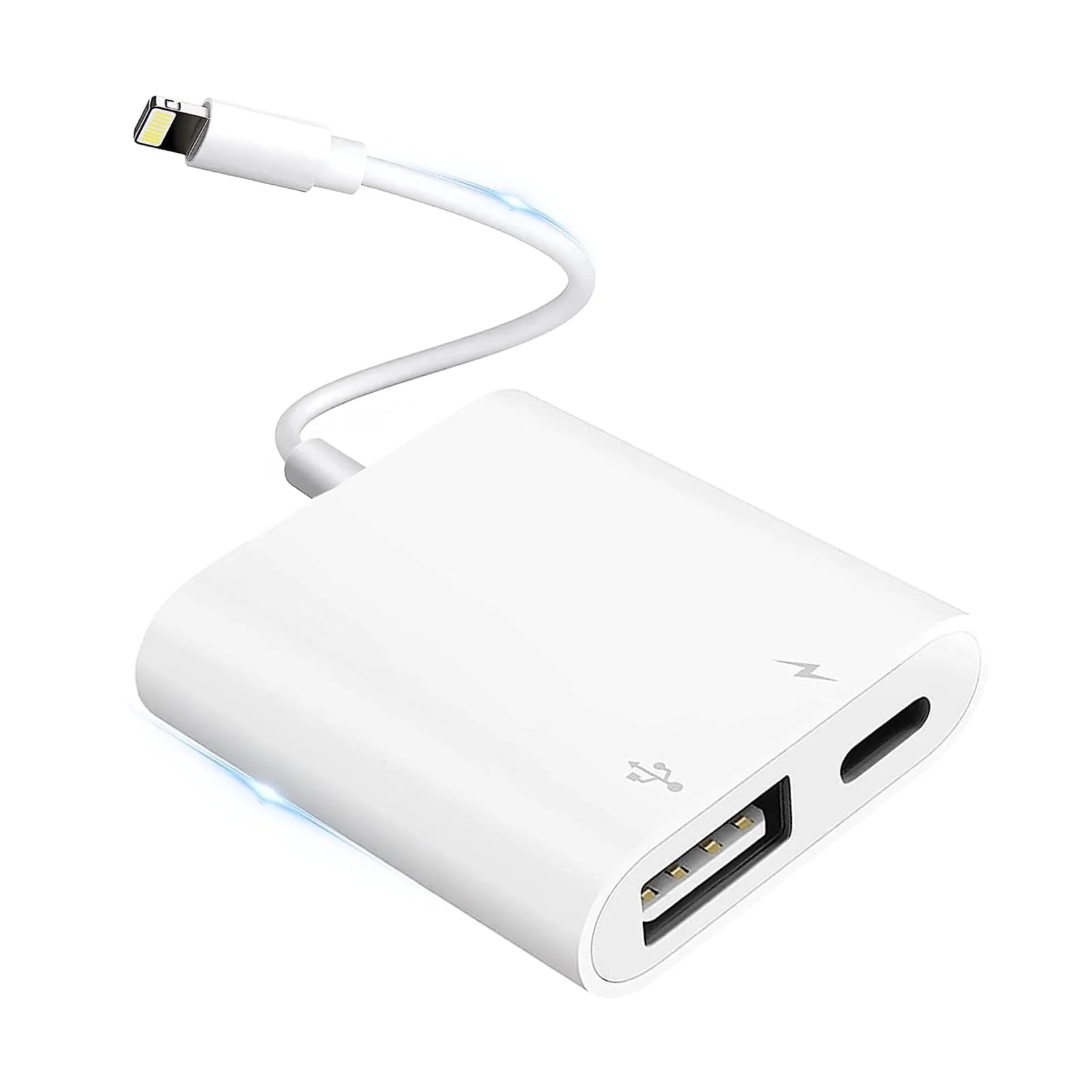Lightning to USB Camera Adapter for iPhone with Charging Port USB 3.0 Female OTG Cable for iPad to Connect Card Reader USB Flash Drive U Disk Keyboard Mouse Hubs Midi