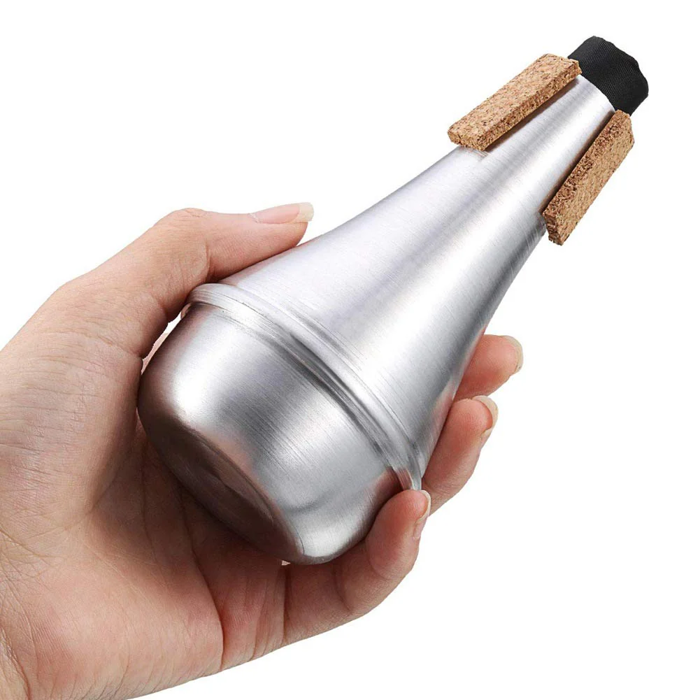 Lightweight Aluminum Practice Trumpet Mute Silencer for Jazz Silver