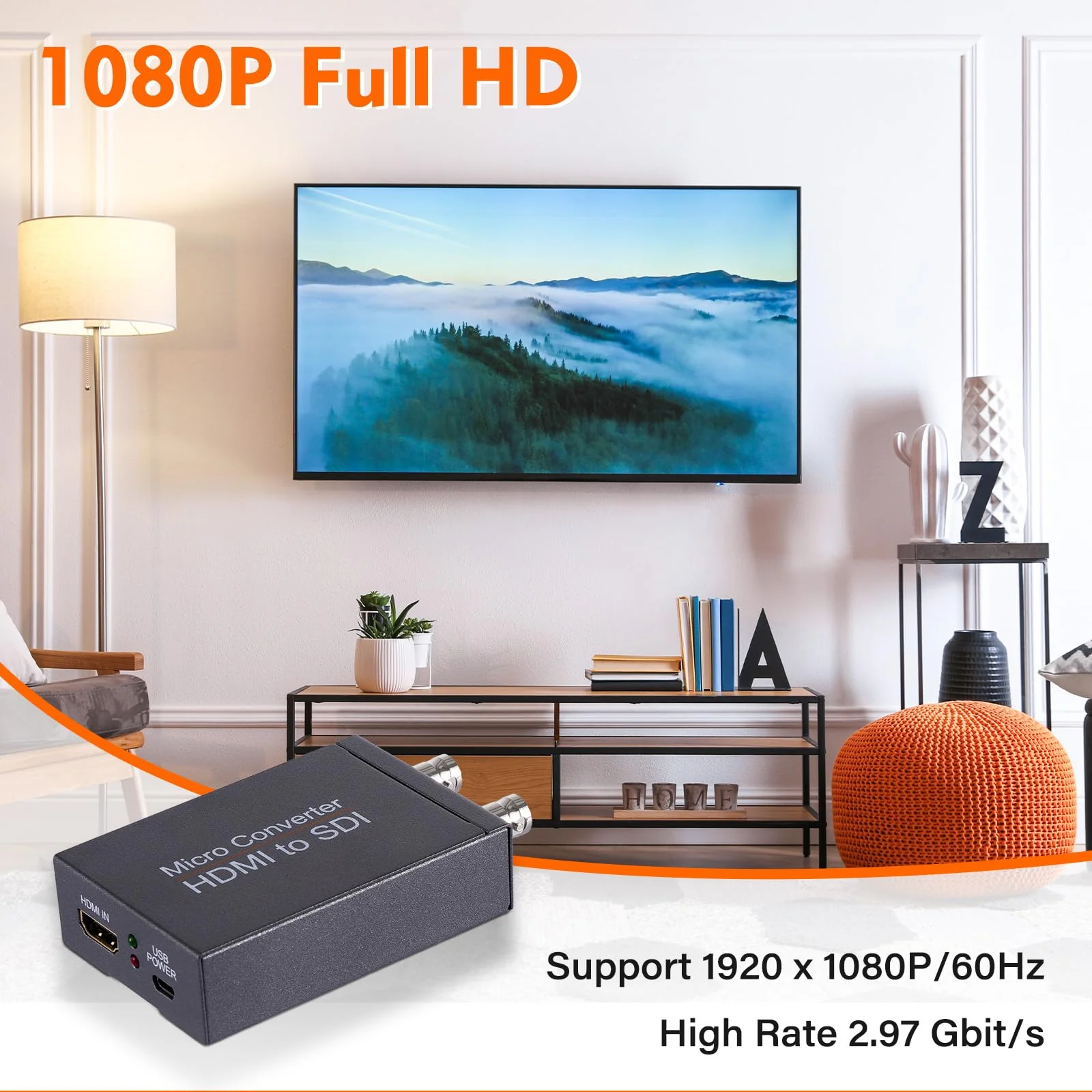 Little World HDMI to SDI Converter, HDMI to 3G-SDI/HD-SDI Micro Converter, Audio Embedder Support One HDMI in Two SDI Out, Auto Format Detection Extender for Camera CCTV - Image 4