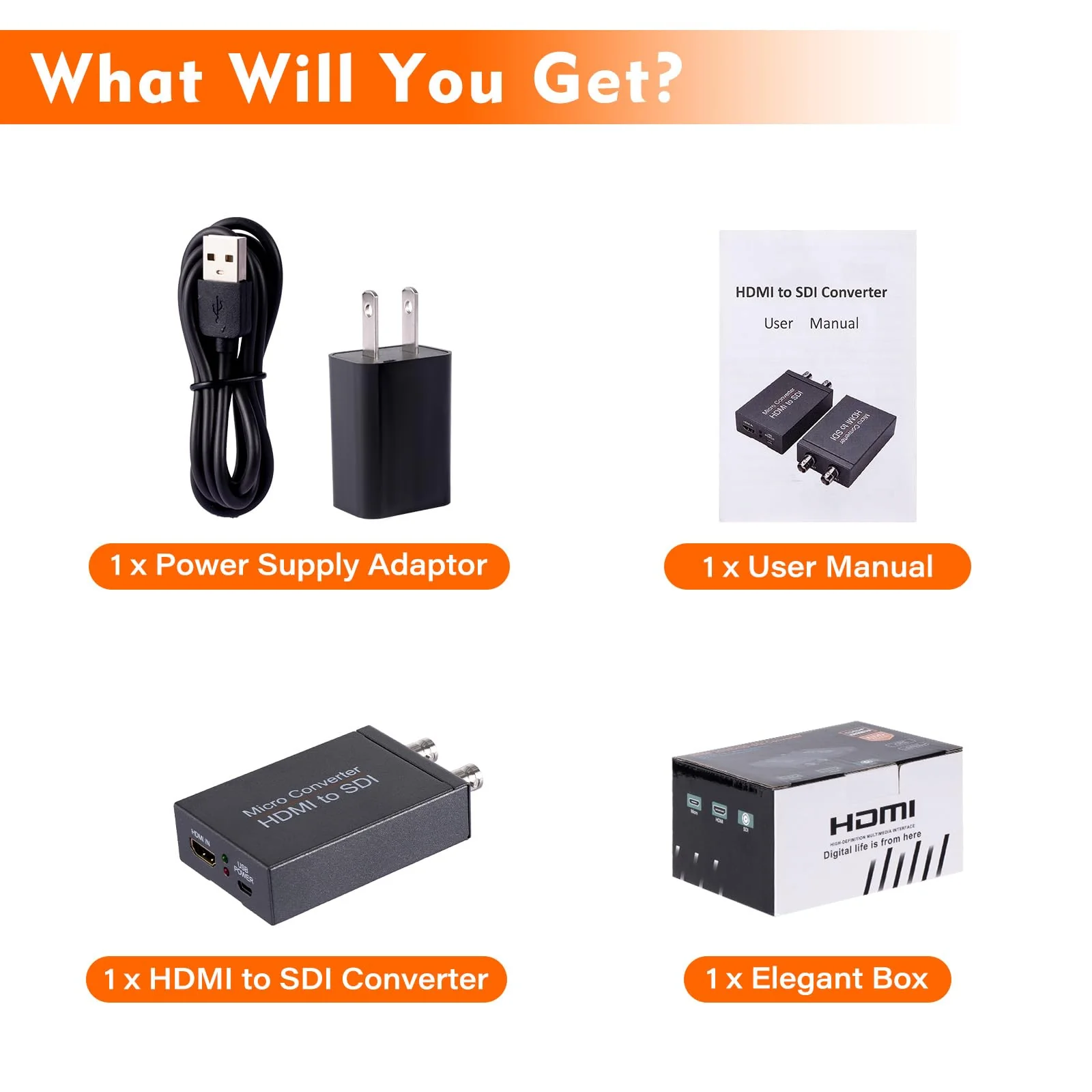 Little World HDMI to SDI Converter, HDMI to 3G-SDI/HD-SDI Micro Converter, Audio Embedder Support One HDMI in Two SDI Out, Auto Format Detection Extender for Camera CCTV - Image 7