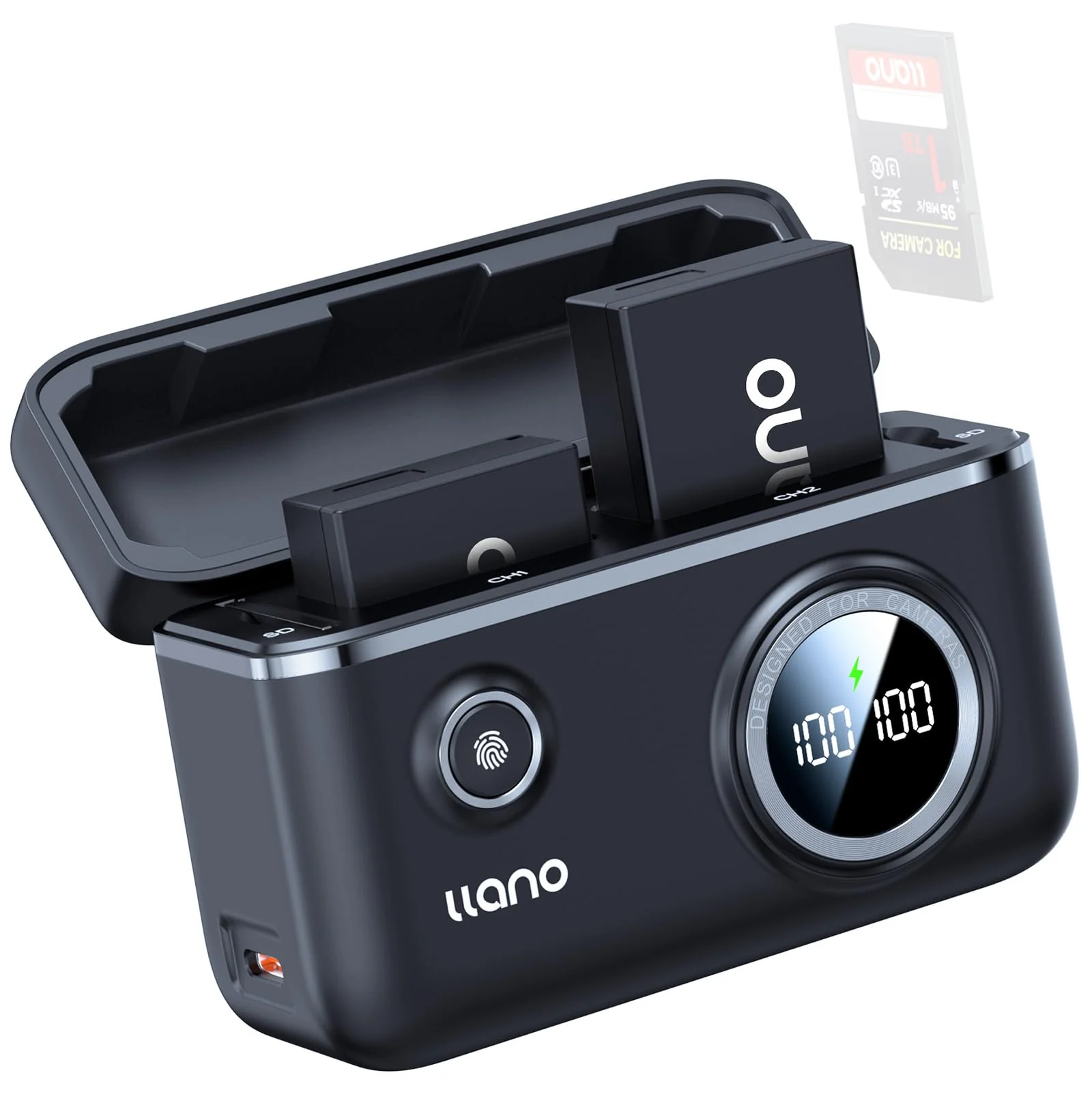 llano LP-E17 18W Fast Dual Battery Charger Set, For Canon EOS R50 RP R10 R8,R100 Rebel T8i, T7i, T6i, T6s, SL2, 3, EOS M3,5,6, 250D, 2-Pack 950mAh Batteries, Smart Digital Display, Magnetic Snap Cover