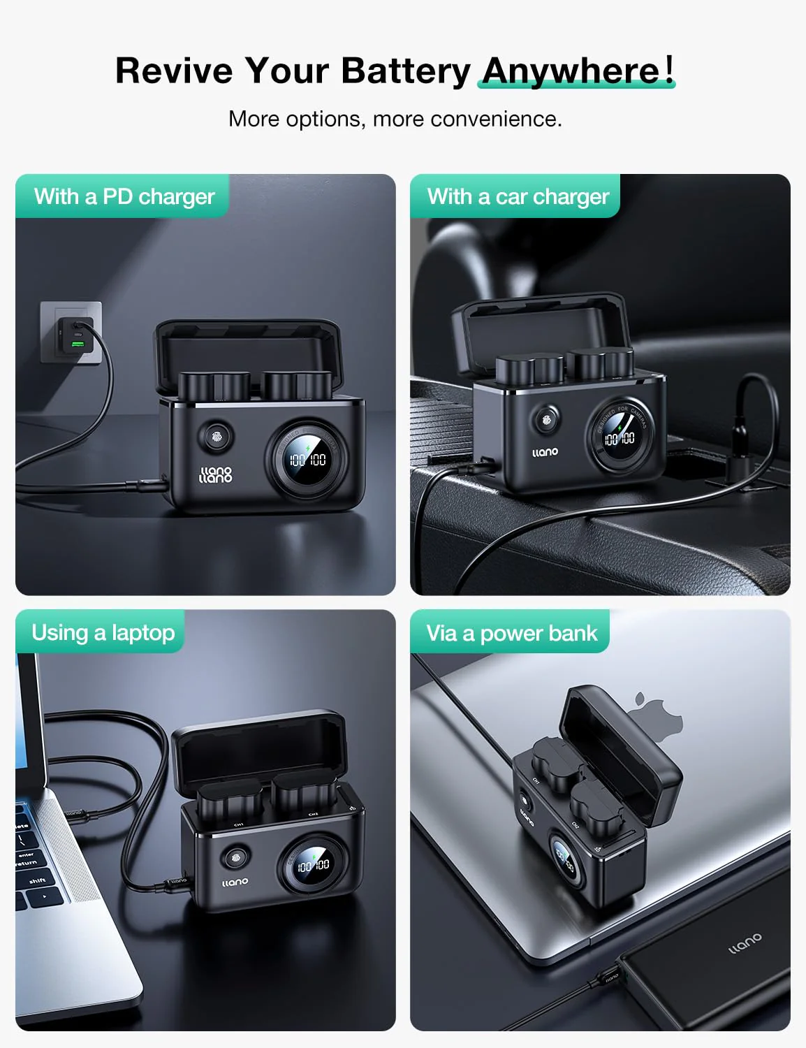 llano NP-W235 Dual Battery Fast Charger for Fujifilm XT5, XT4, VG-XT4, XS20, GFX50S II, GFX100S, XH2, XH2S - Image 9