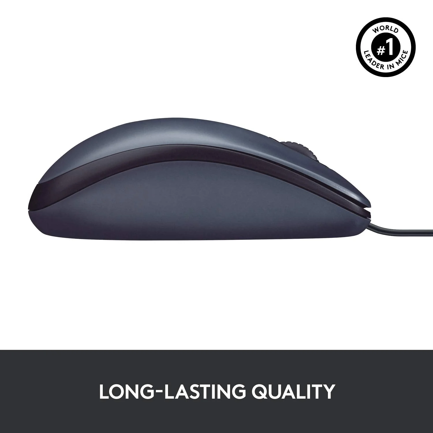 Logitech B100 Corded Mouse – Wired USB Mouse for Computers and laptops, for Right or Left Hand Use, Black Standard Packaging - Image 5