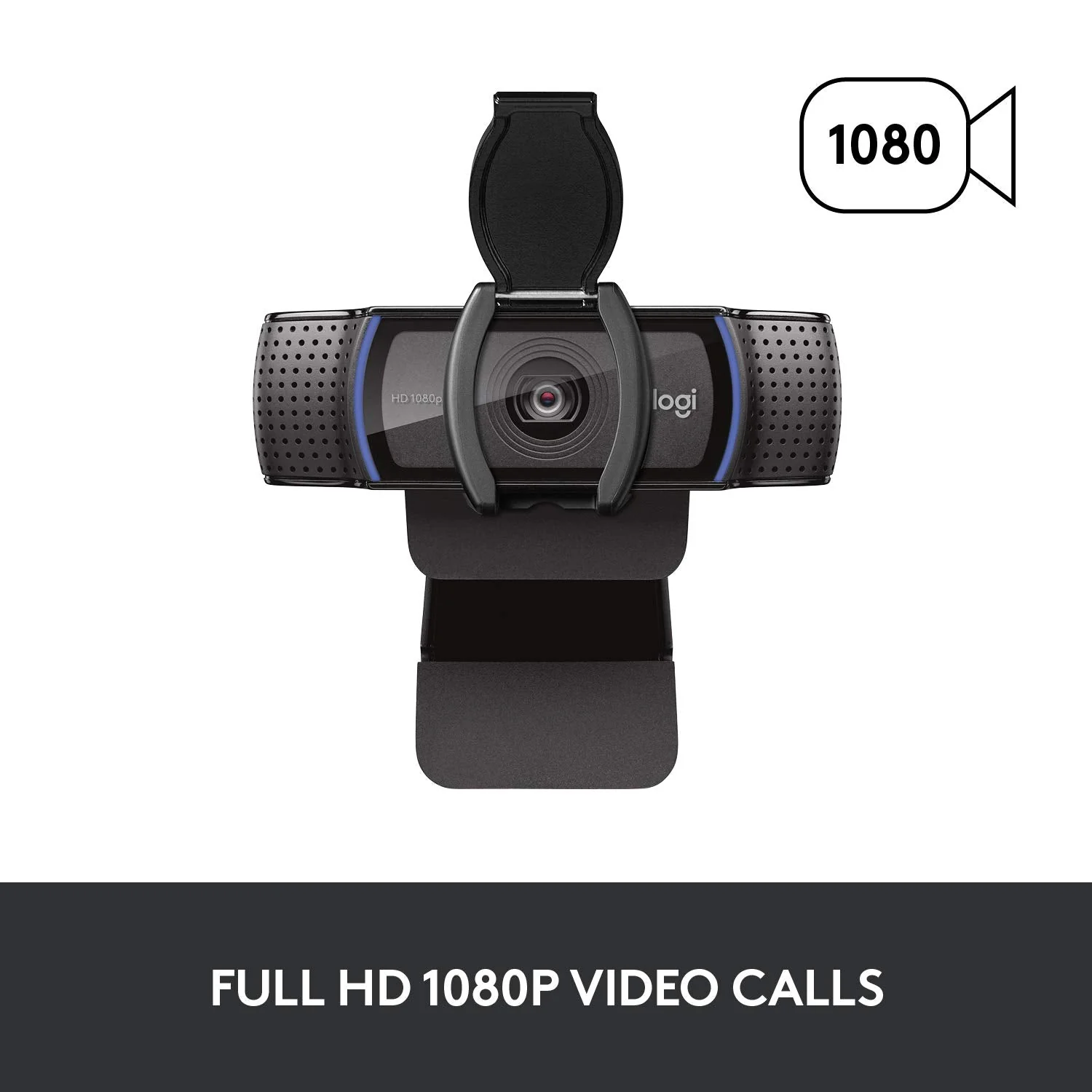Logitech C920S HD Pro Webcam, Full HD 1080p/30fps Video Calling, Clear Stereo Audio, Light Correction, Privacy Shutter, Works with Skype, Zoom, FaceTime, Hangouts, PC/Mac/Laptop/Tablet/XBox - Black - Image 3