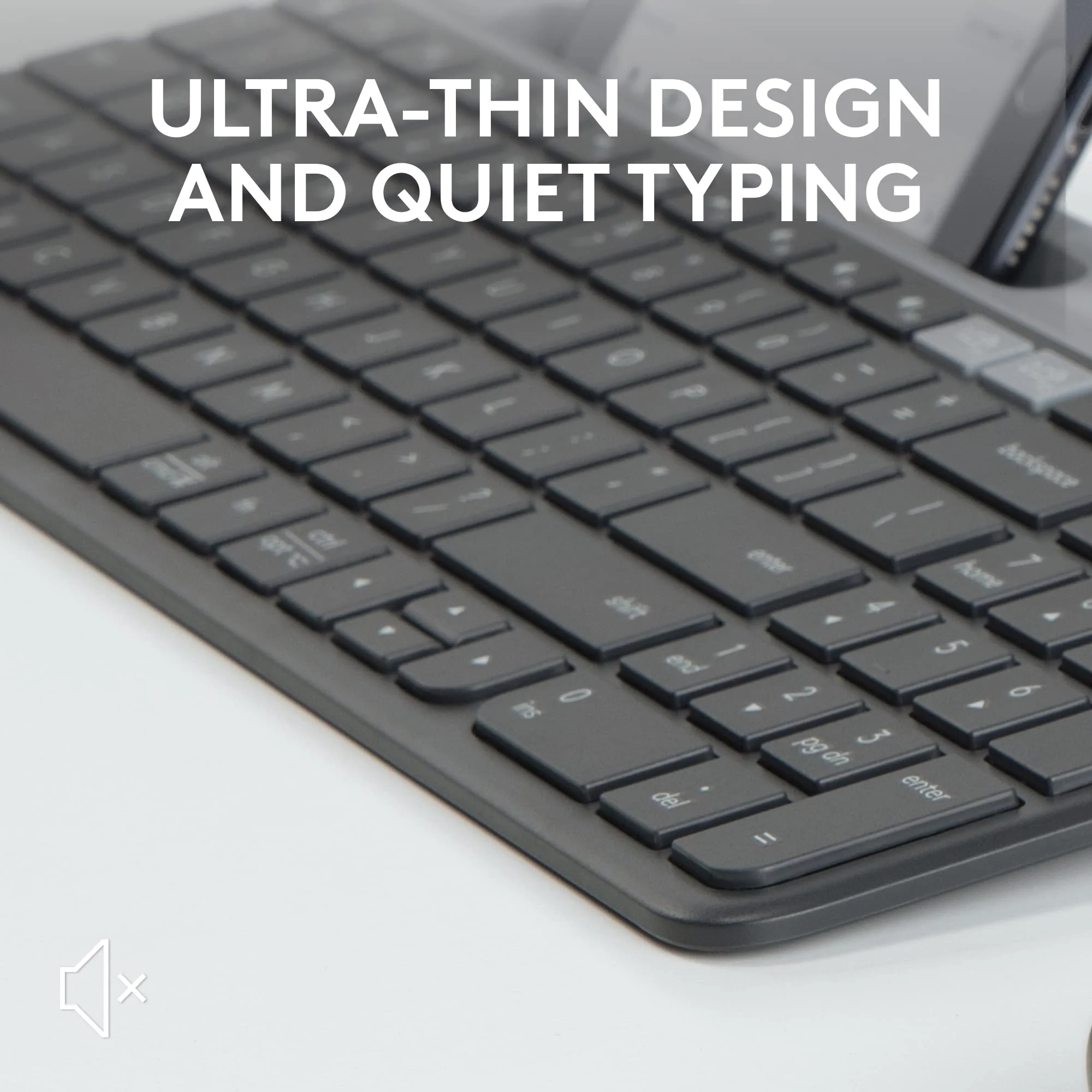 Logitech K585 Multi-Device Slim Wireless Keyboard, Built-in Cradle for Device; for Laptop, Tablet, Desktop, Smartphone, Win/Mac, Bluetooth/Receiver, Compact, Easy Switch, 24 Month Battery - Graphite Keyboard (New) - Image 4