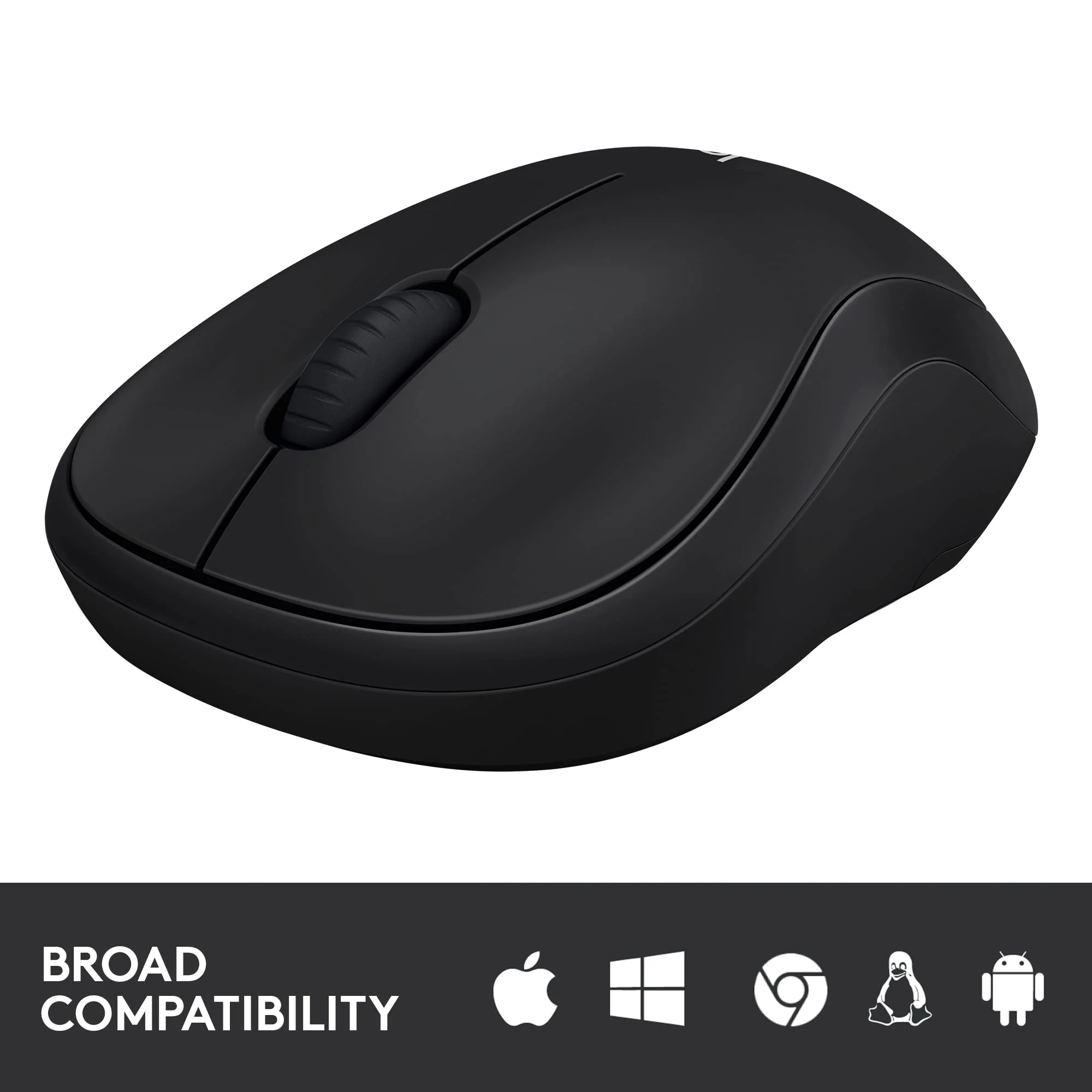 Logitech M185 Wireless Mouse, 2.4GHz with USB Mini Receiver, 12-Month Battery Life, 1000 DPI Optical Tracking, Ambidextrous, Compatible with PC, Mac, Laptop - Black USB Receiver - Image 5