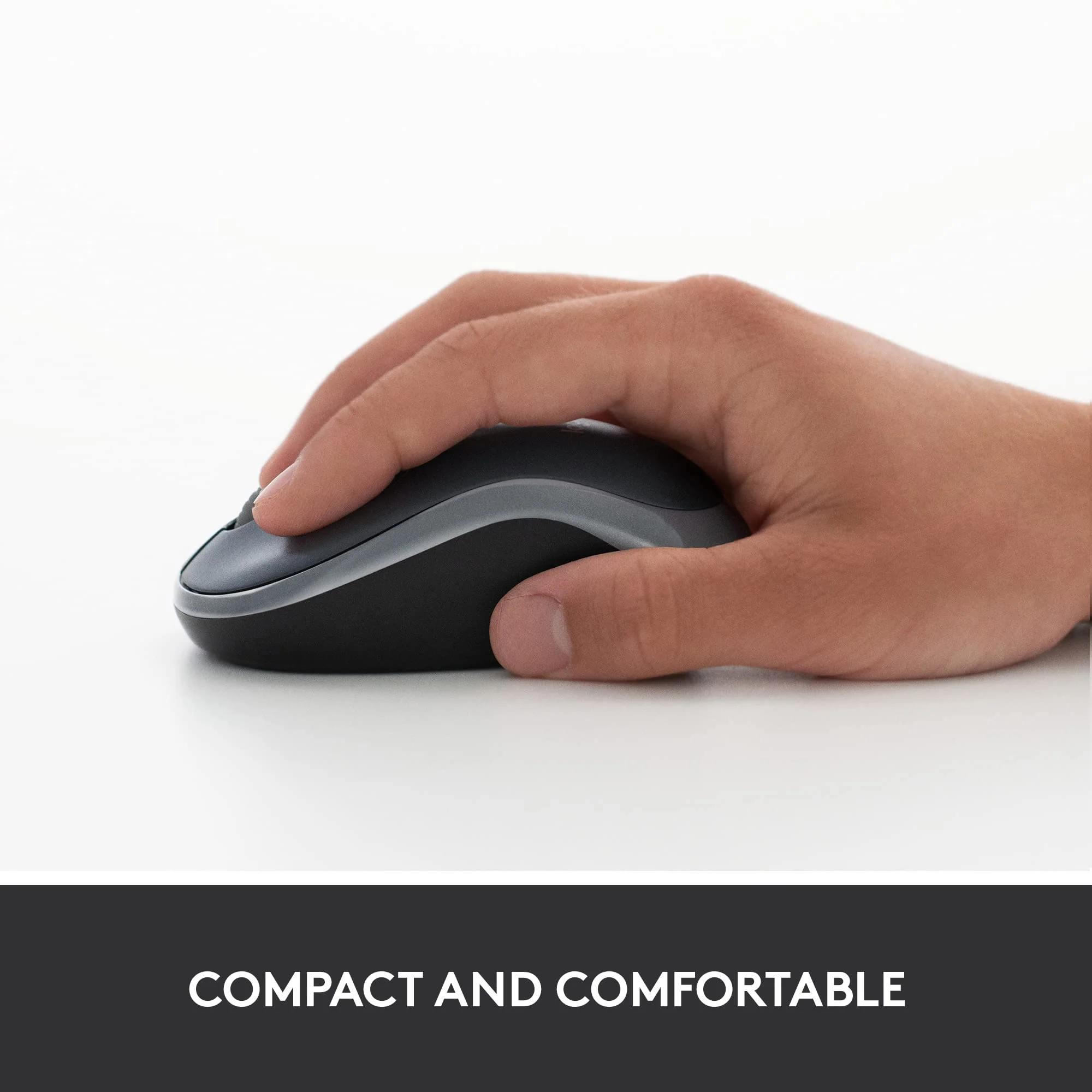 Logitech M185 Wireless Mouse, 2.4GHz with USB Mini Receiver, 12-Month Battery Life, 1000 DPI Optical Tracking, Ambidextrous, Compatible with PC, Mac, Laptop - Black USB Receiver - Image 6